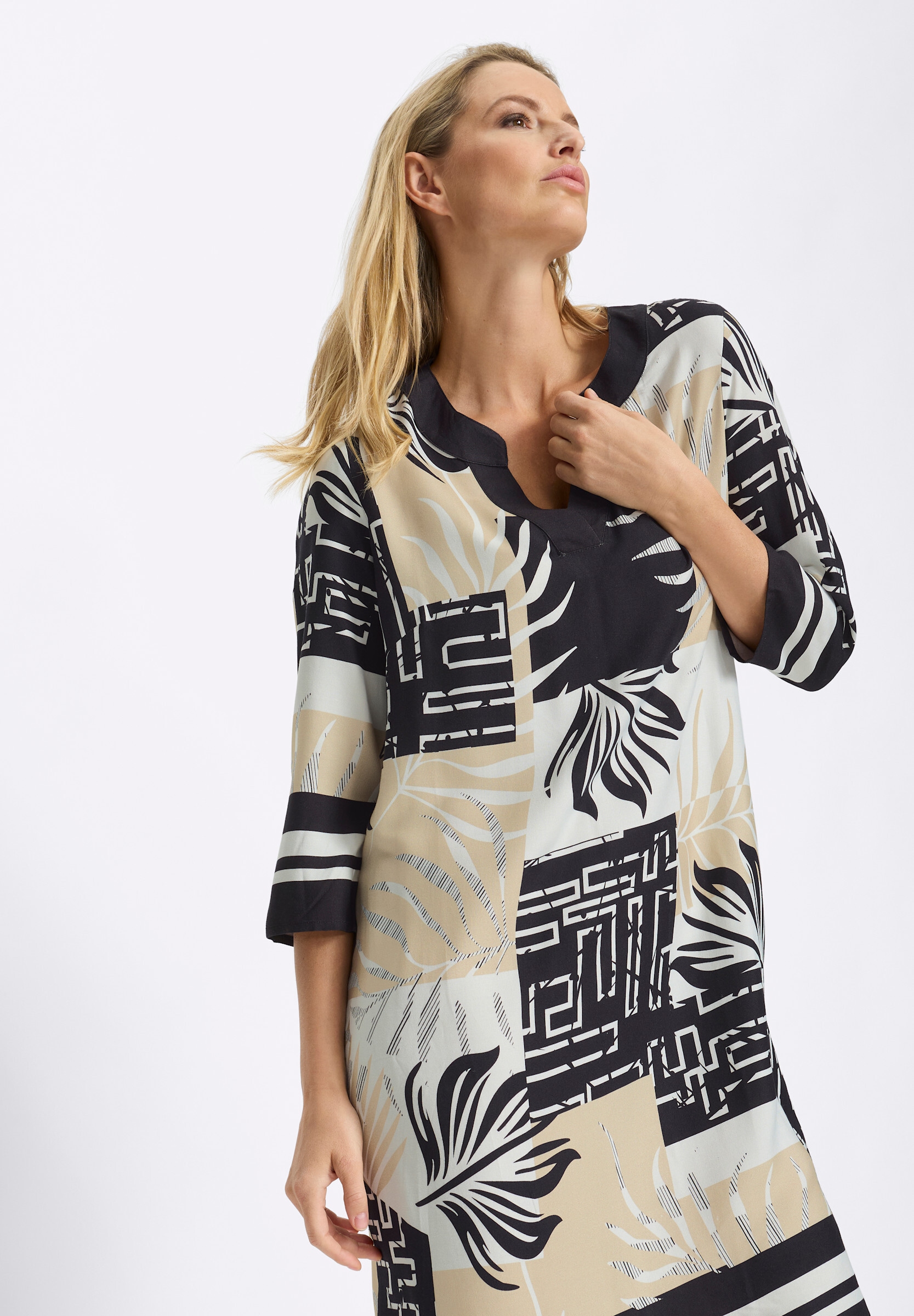 heine Druckkleid »Druck-Kleid Druckkleid mit grafischem Dessin« Ohne Taschen