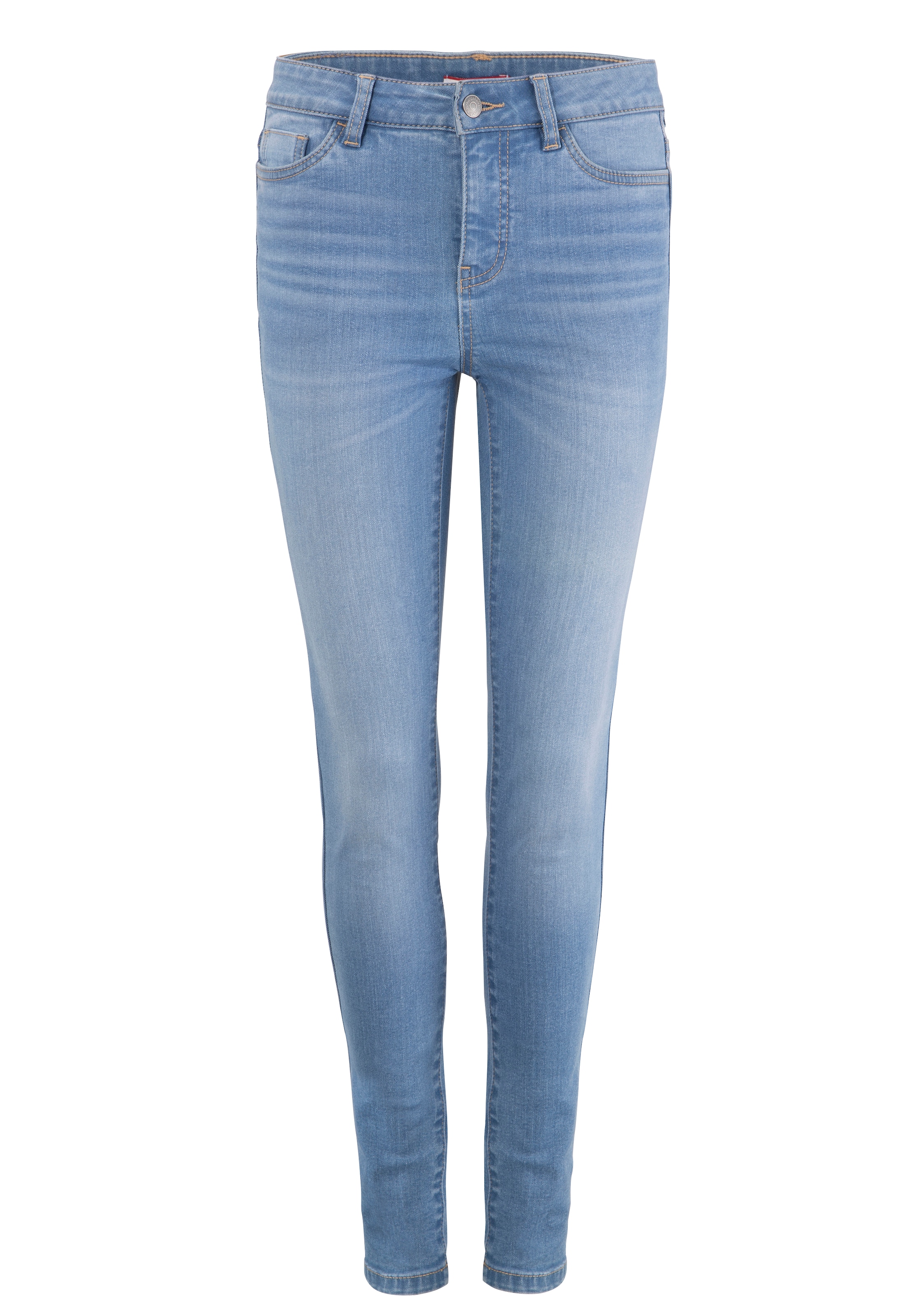 KangaROOS 5-Pocket-Jeans »SUPER SKINNY HIGH RISE«, knöchellang, mit Used-Optik, hohe Leibhöhe