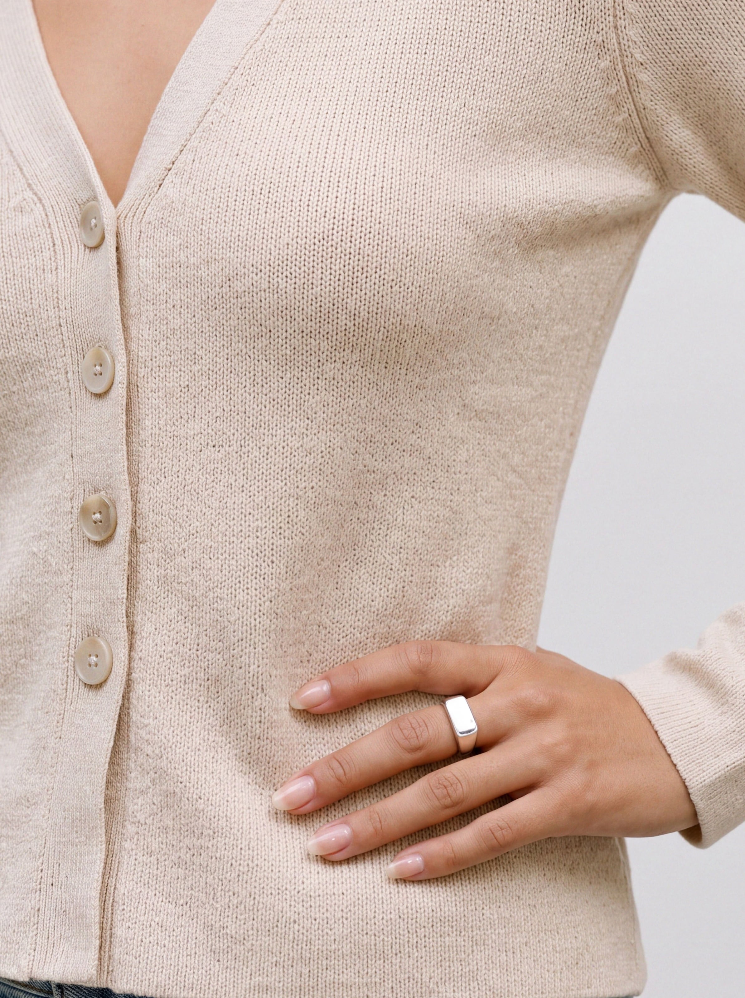 Vero Moda Strickjacke »VMMILLE LS V-NECK CARDIGAN NOOS« Materialmix mit Wolle