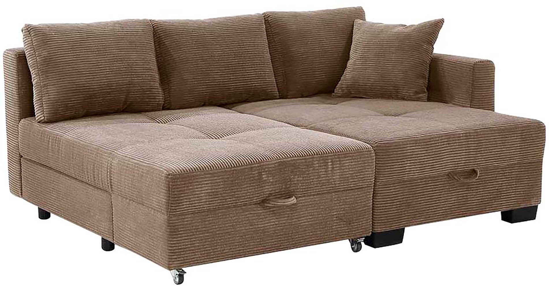 Jockenhöfer Gruppe Ecksofa »Fantasy, Dreh-Schwenk-Ottomane« inklusive Relax- und Schlaffunktion, Ottomane links/ rechts montierbar