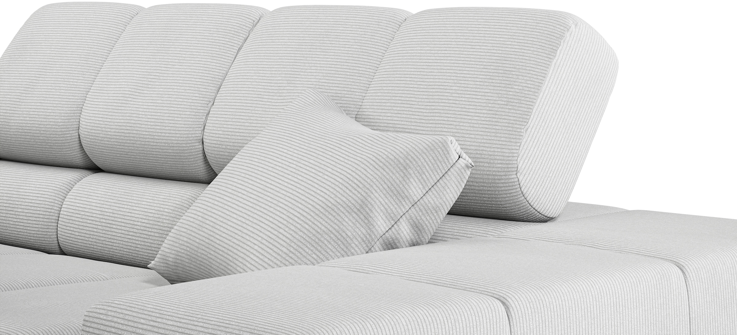INOSIGN Ecksofa »Ancona incl. Kopfteilverstellung, Breite 319cm, L-Form«, wahlweise motorische Sitztiefenverstellung, auch in Cord + Easy Care