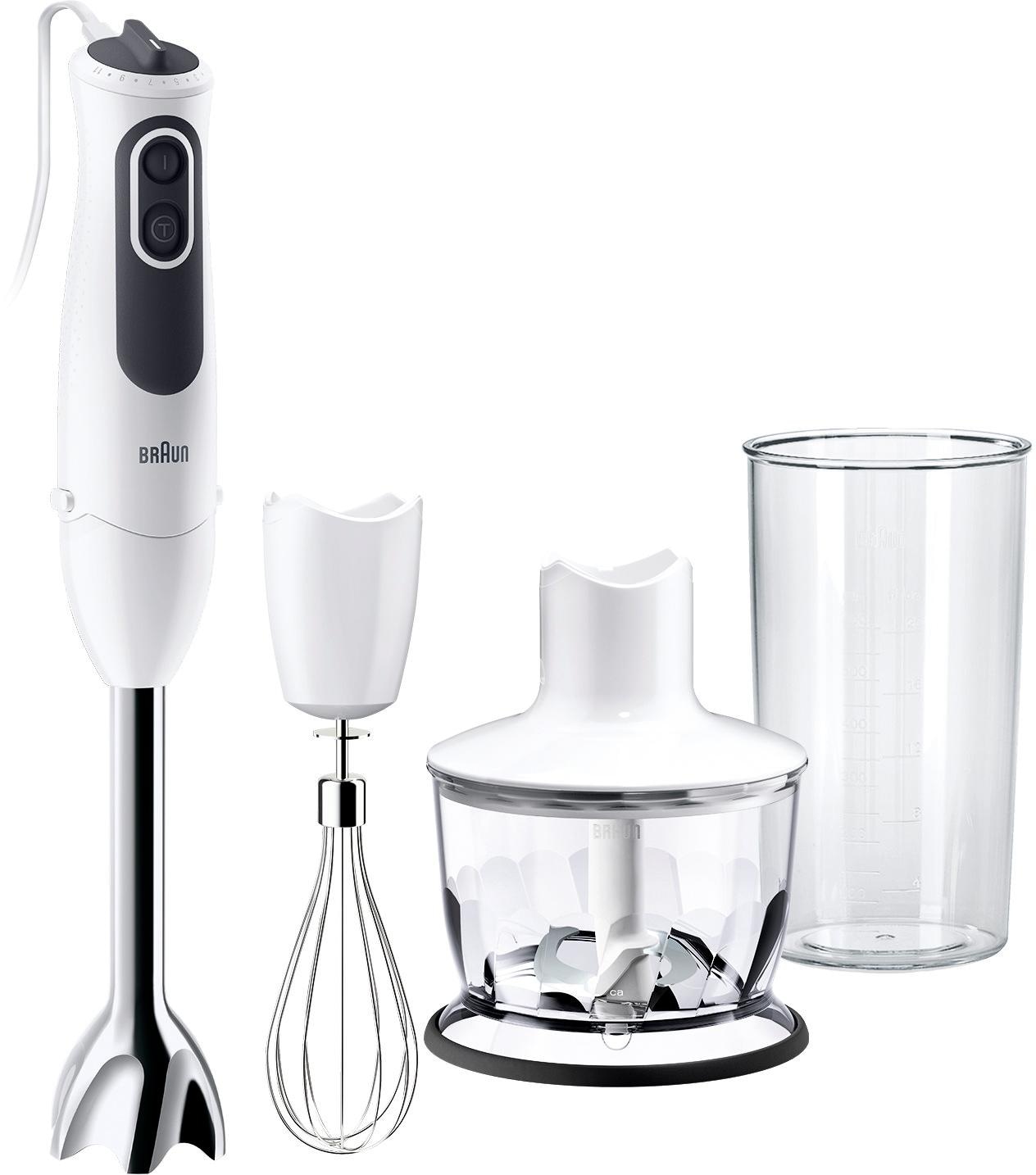 Braun Stabmixer »MQ 3135 WH Sauce MultiQuick 3«, 750 W, mit Schneebesen, 500 ml Zerkleinerer und 600 ml Mixbecher