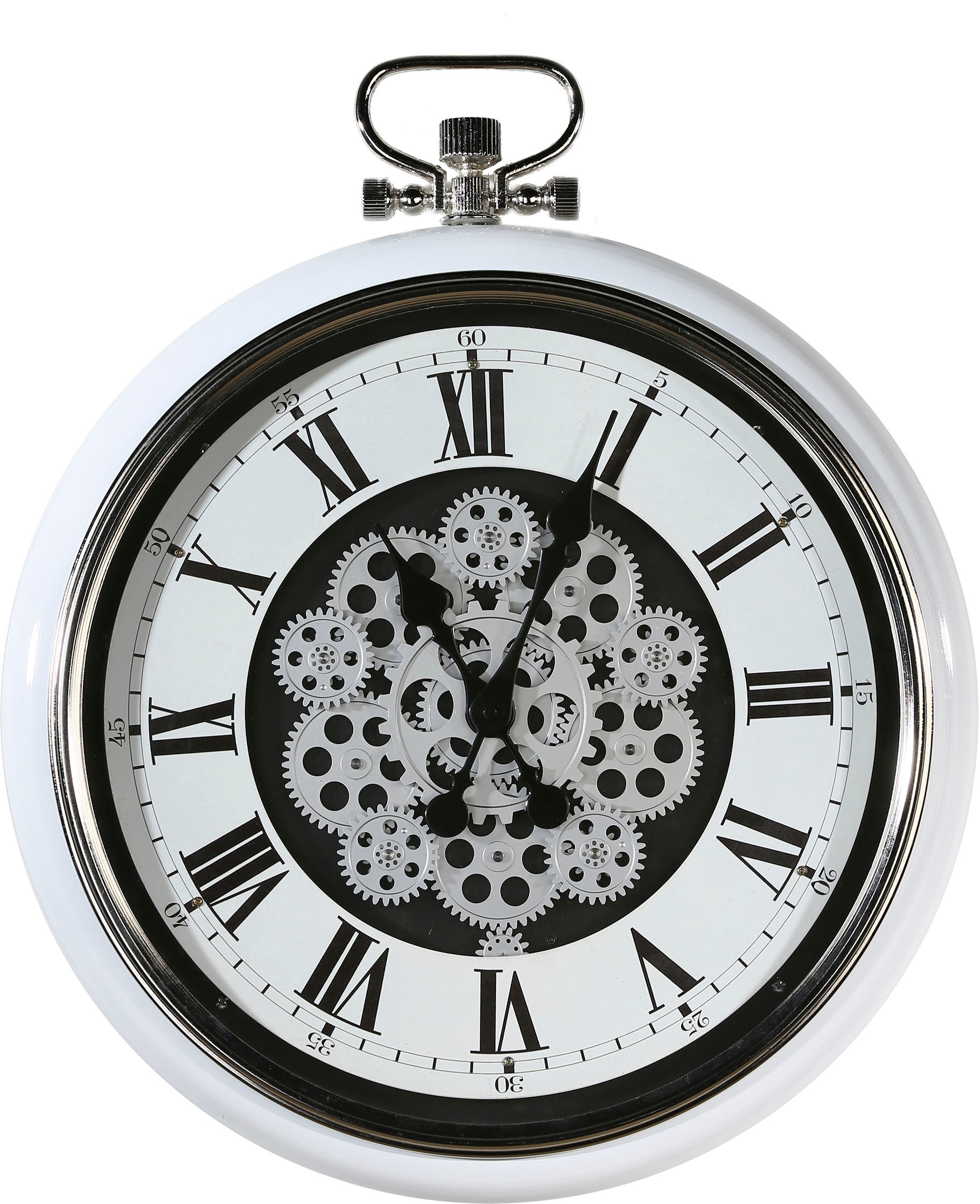 Casablanca by Gilde Wanduhr »Origin, weiß/silberfarben«, rund, Ø 52 cm, aus Metall, römische Ziffern, Wohnzimmer