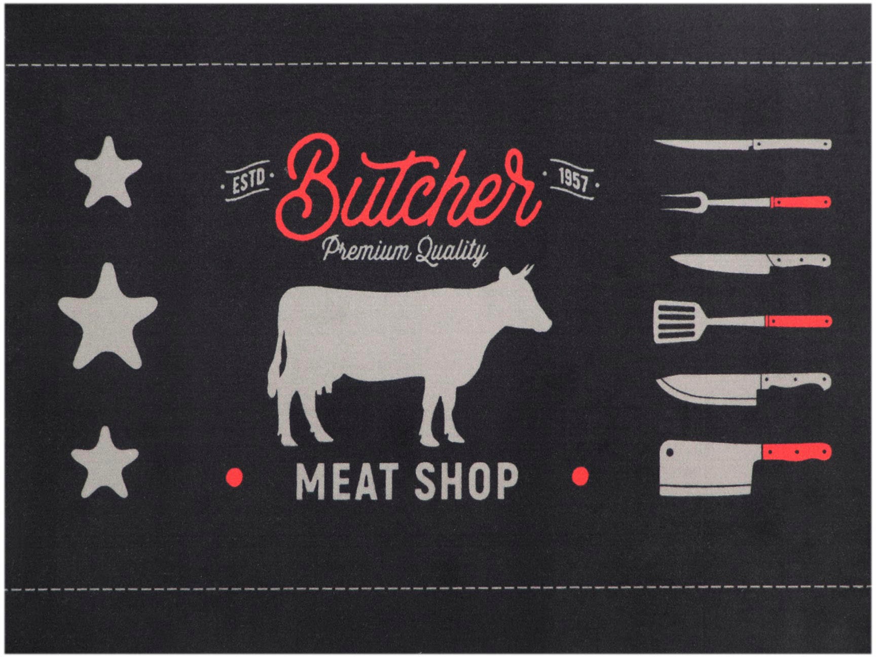 Primaflor-Ideen in Textil Fußmatte »BBQ Grillunterlage BEEF«, rechteckig, 5 mm Höhe, Schmutzfangmatte, Grillmatte bzw. Grillunterlage ideal als Bodenschutz, rutschhemmend, In- und Outdoor geeignet, waschbar