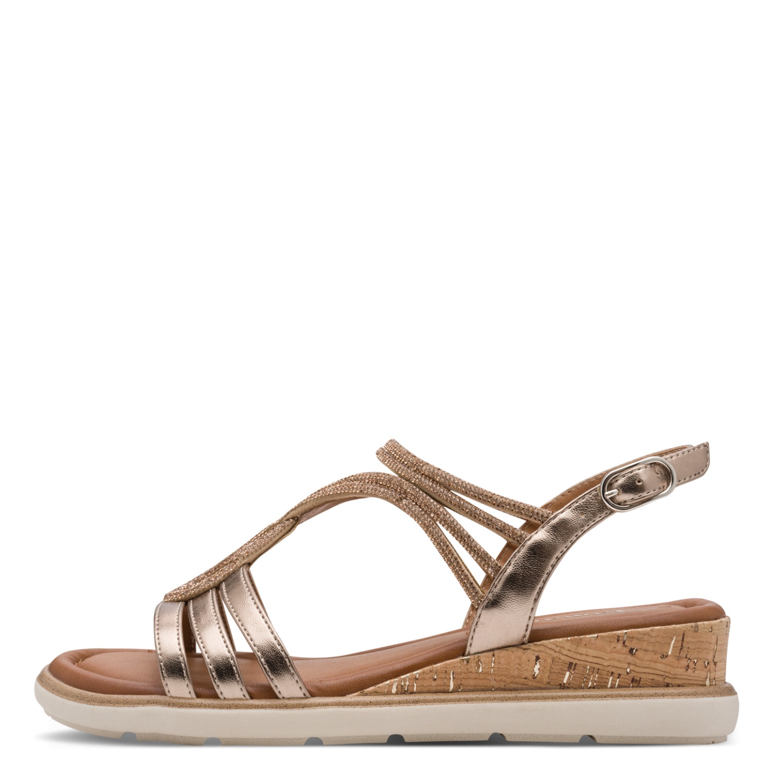 Tamaris Keilsandalette  Sommerschuh, Riemchensandale im Metalliclook