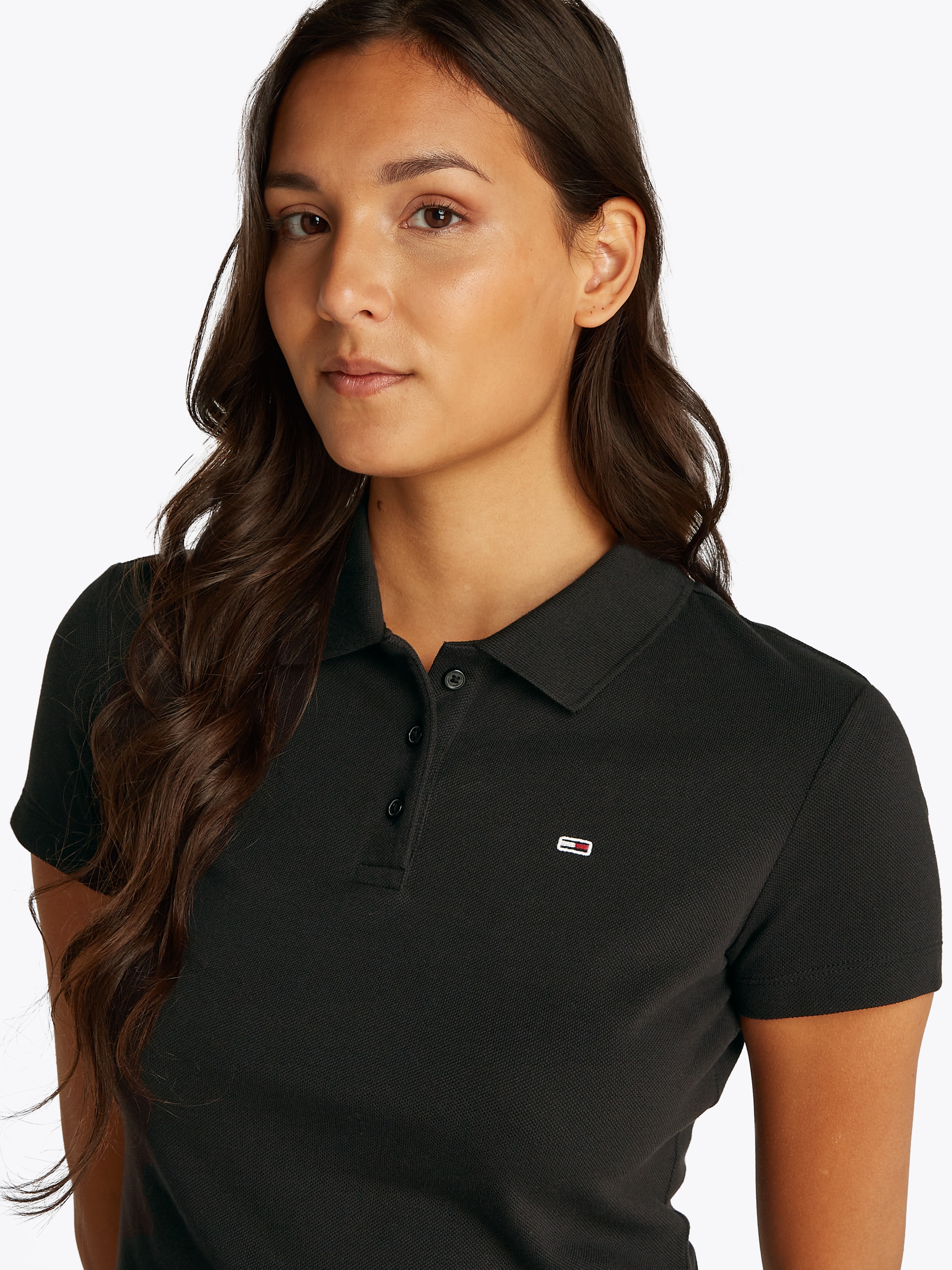 Tommy Jeans Poloshirt »TJW SLIM ESSENTIAL POLO SS«, mit Logostickerei
