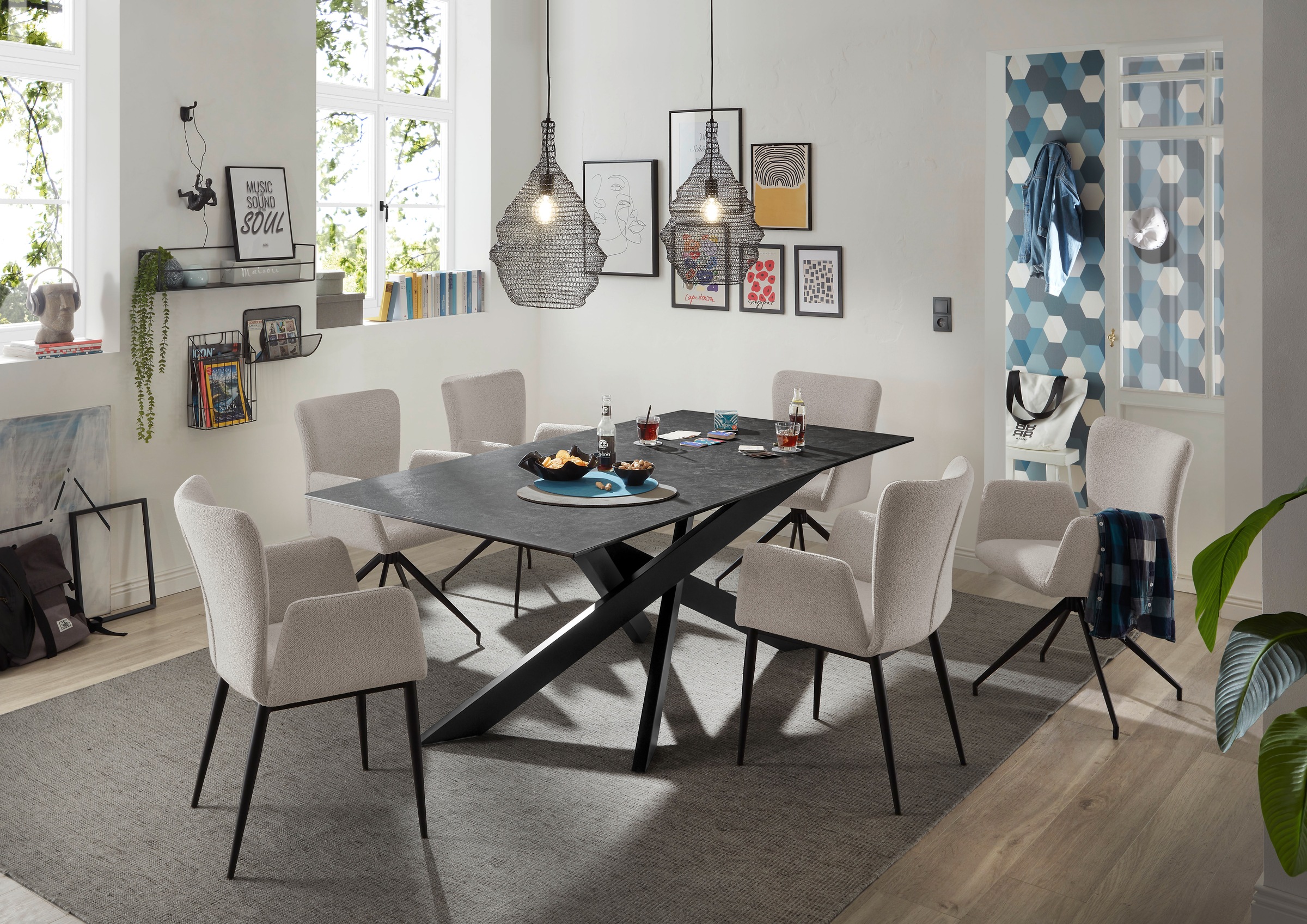 set one by Musterring Esszimmerstuhl »El Paso« () 2 Stk.Stativgestell drehbar, verschiedene Farben, Maße B58 x H86 x T62 cm