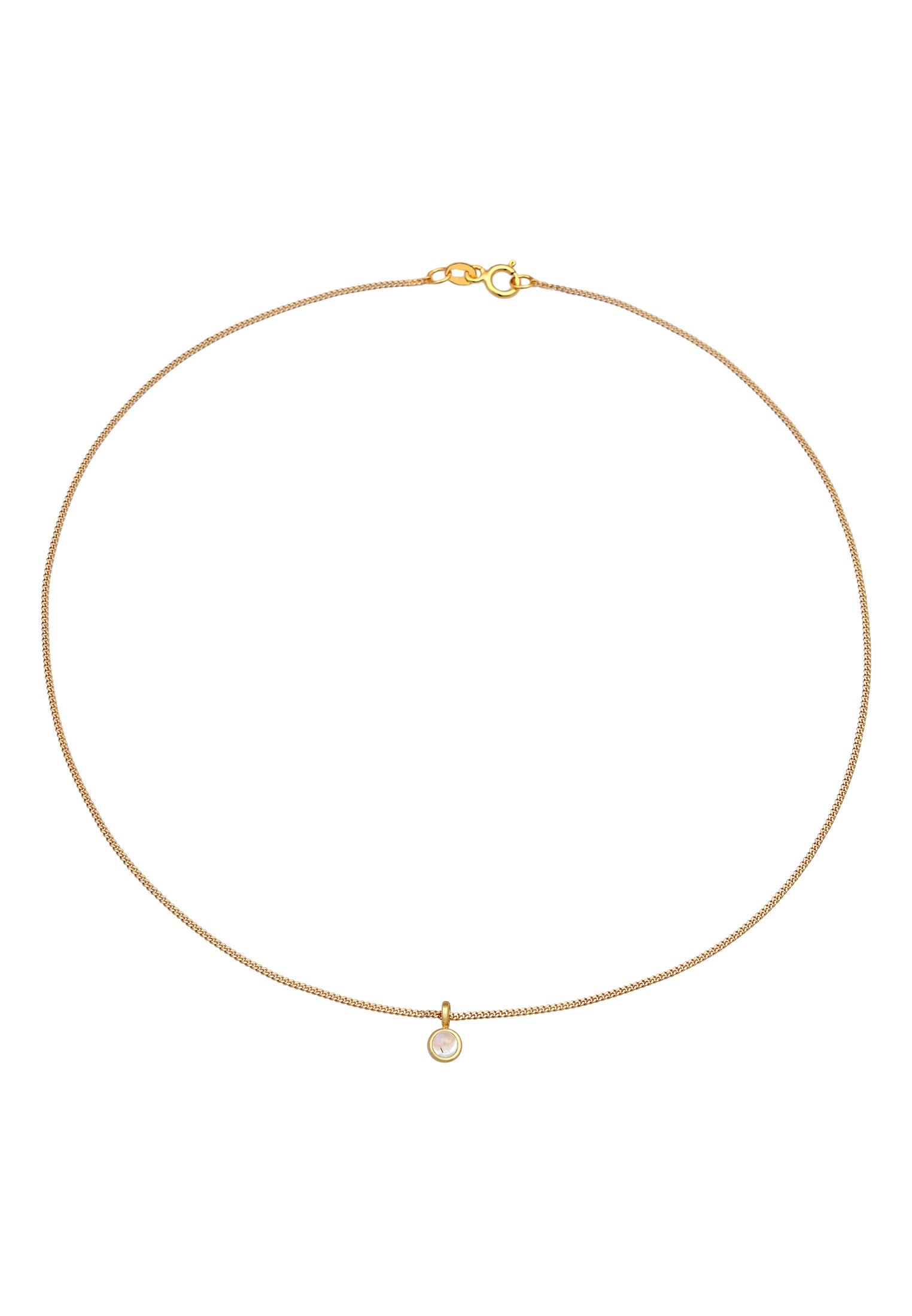 Elli Premium Choker »Halskette Choker Mondstein Anhänger 585 Gelbgold«
