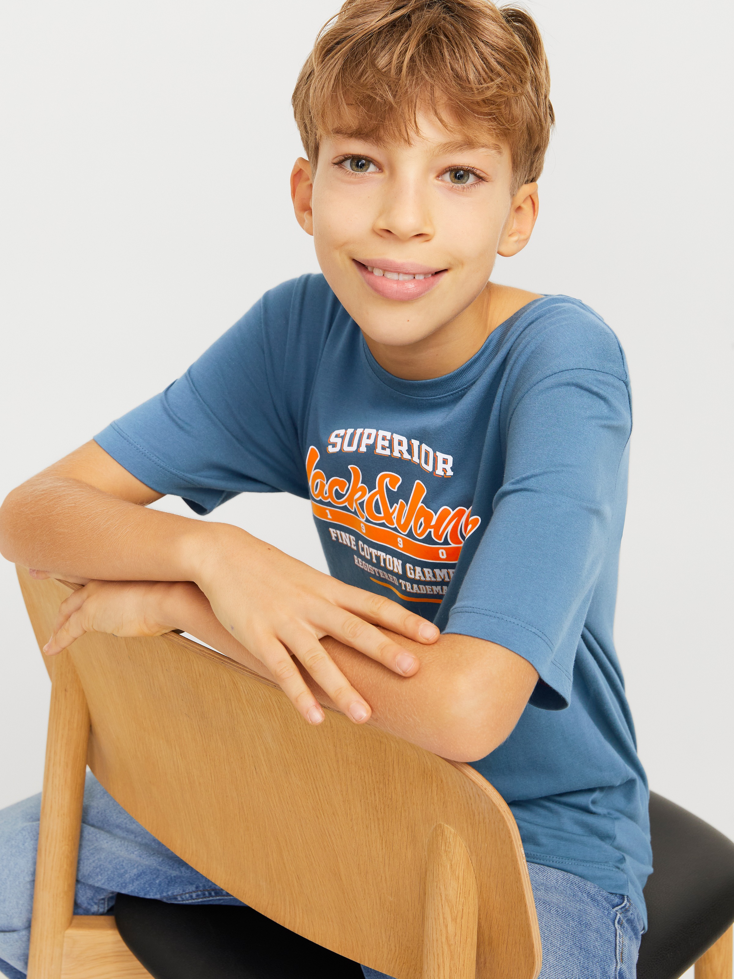 Jack & Jones Junior Rundhalsshirt »JJELOGO TEE SS O-NECK 2 COL S NOOS JNR«