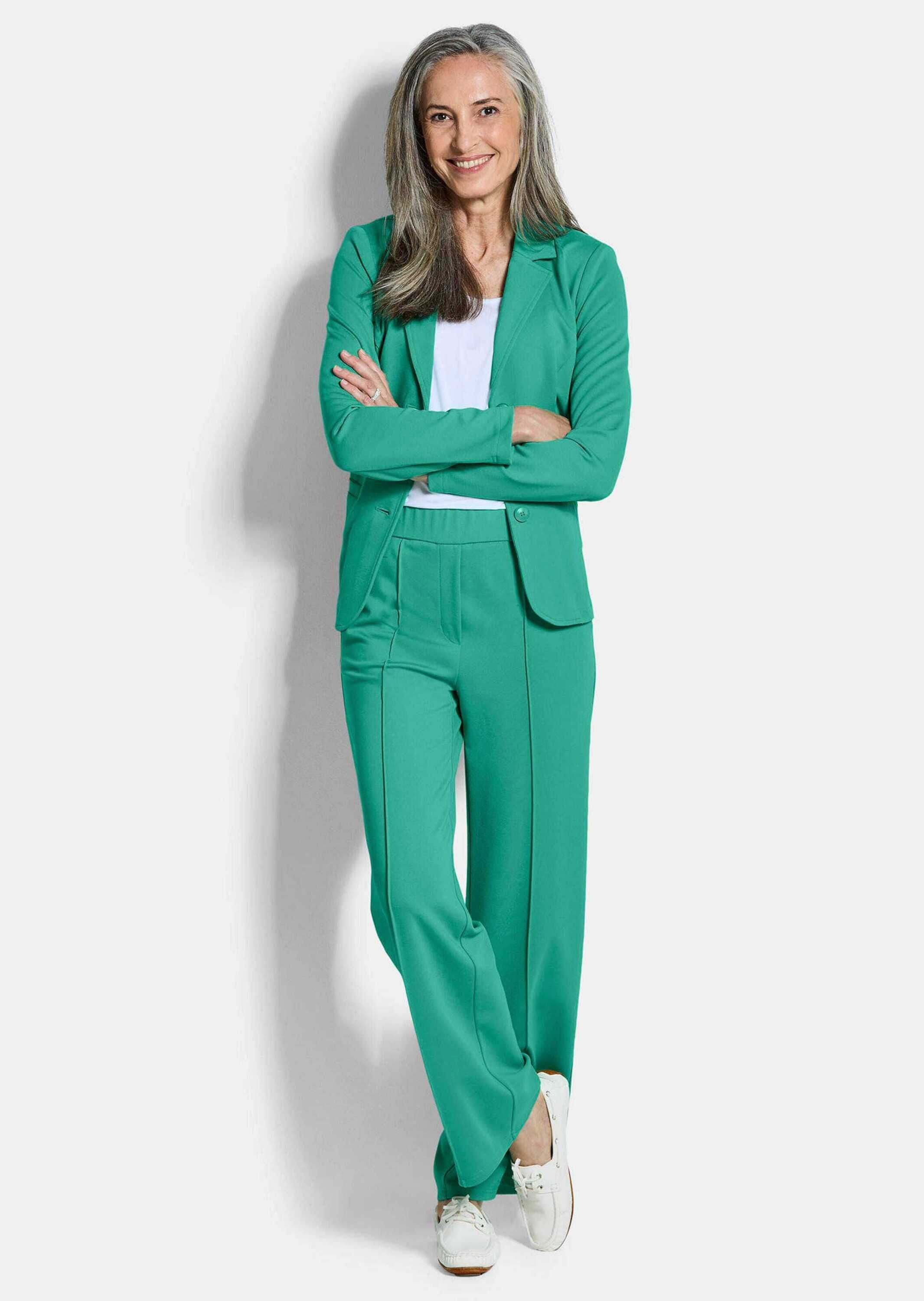 GOLDNER Stoffhose »Kurzgröße Jersey-Culotte VERA mit Biesen«