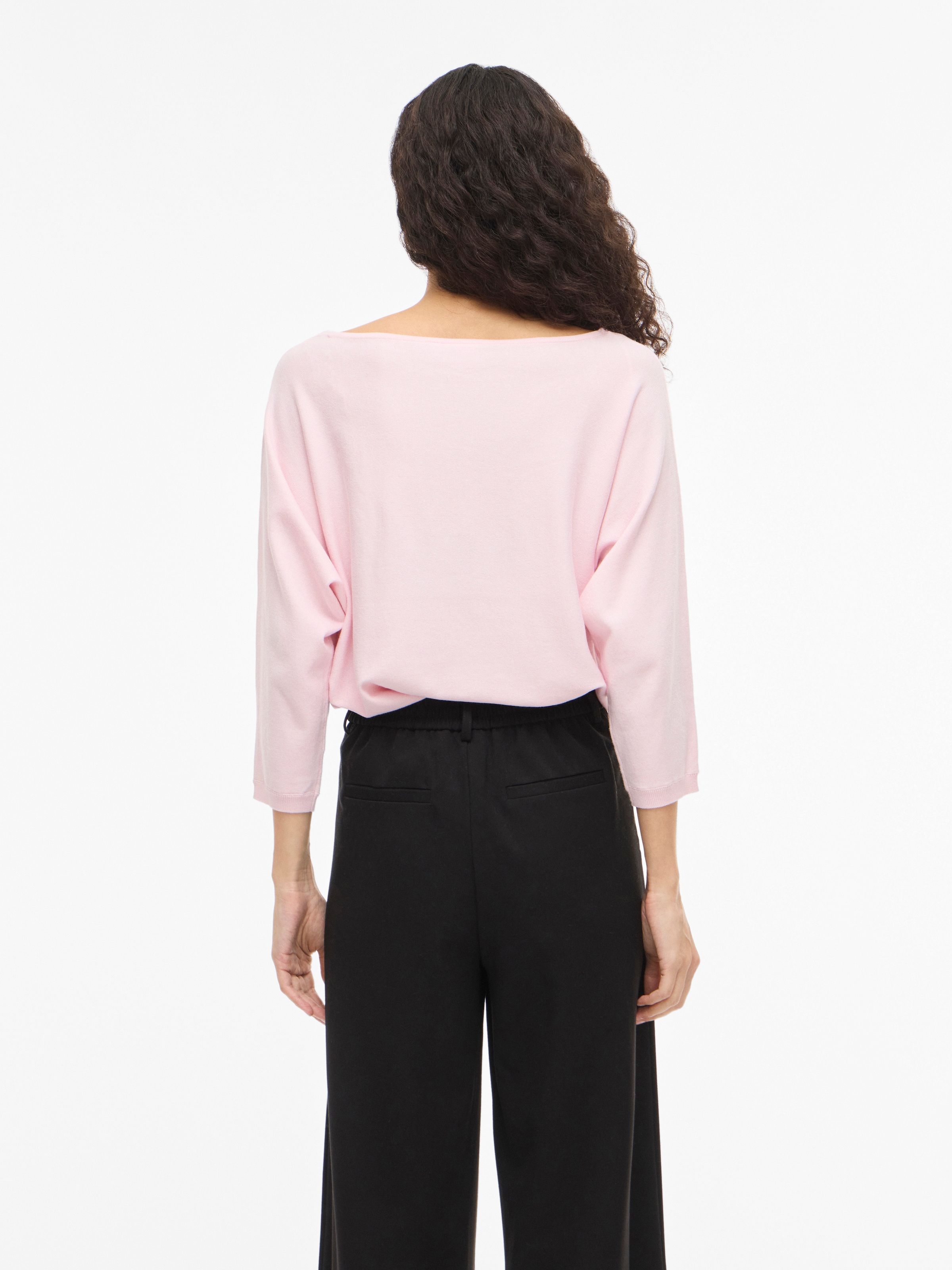 Vila 3/4 Arm-Pullover »VIMALU BOATNECK 3/4 SLEEVE KNIT TOP-NOOS« Materialmix, loose fit