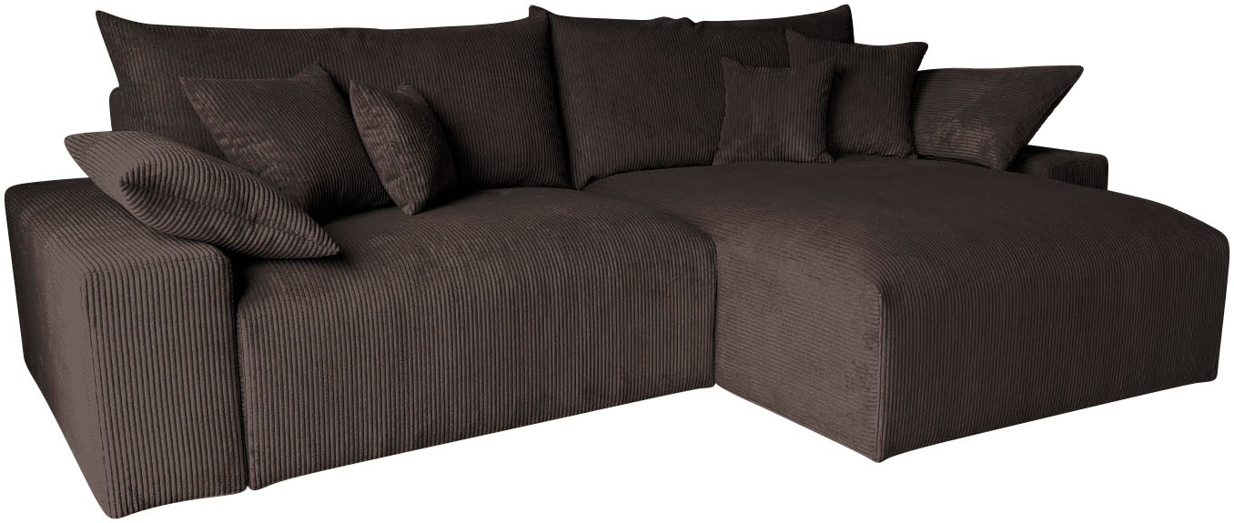 COLLECTION AB Ecksofa Mega-Sofa wahlweise in Cord oder Bouclé, mit Federkern & 6 Zierkissen