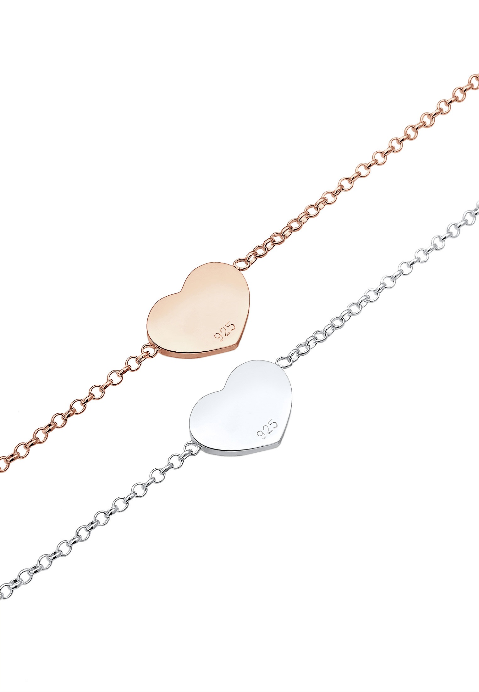 Elli Armketten Set »Armband Herz Paar Freundschaft Bi-Color 925er Silber«