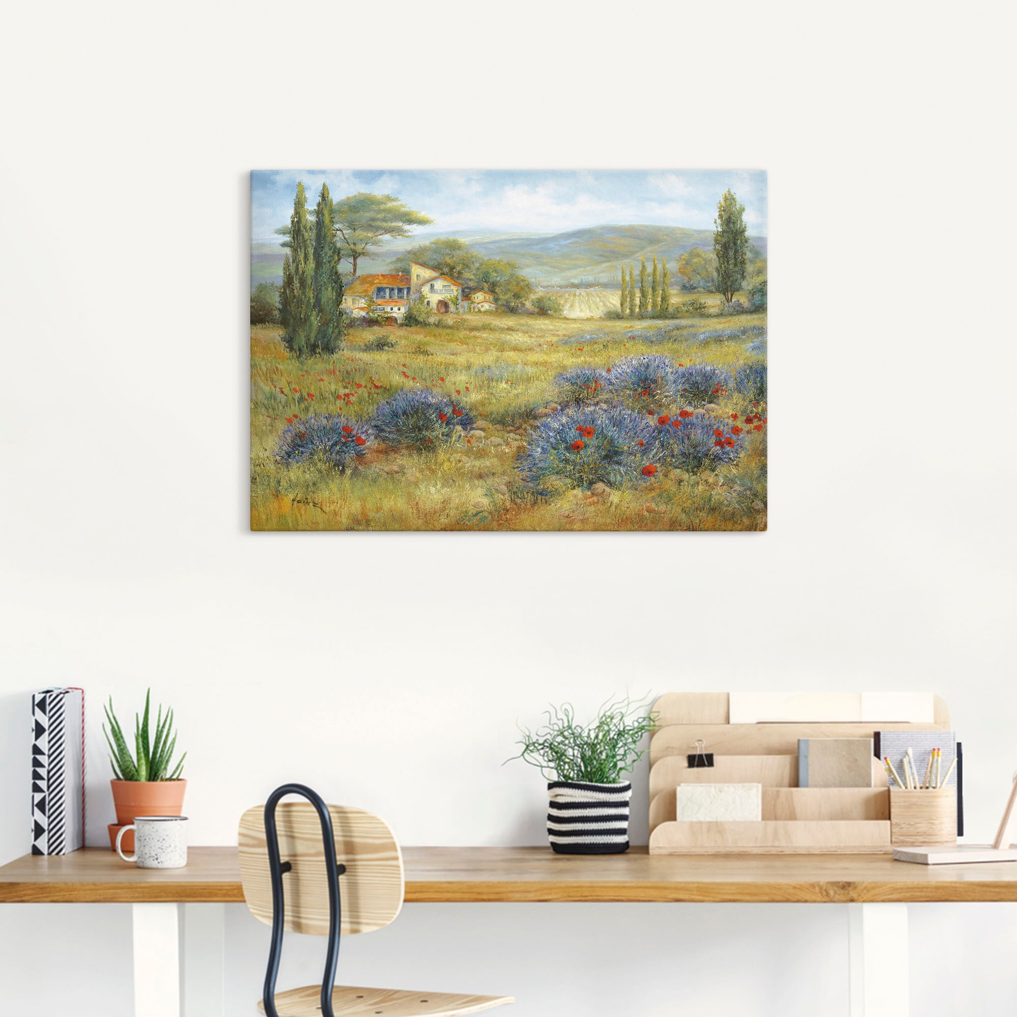 Artland Leinwandbild »Provence Lavendelwiese«, Bilder von Europa, (1 St.), auf Keilrahmen gespannt