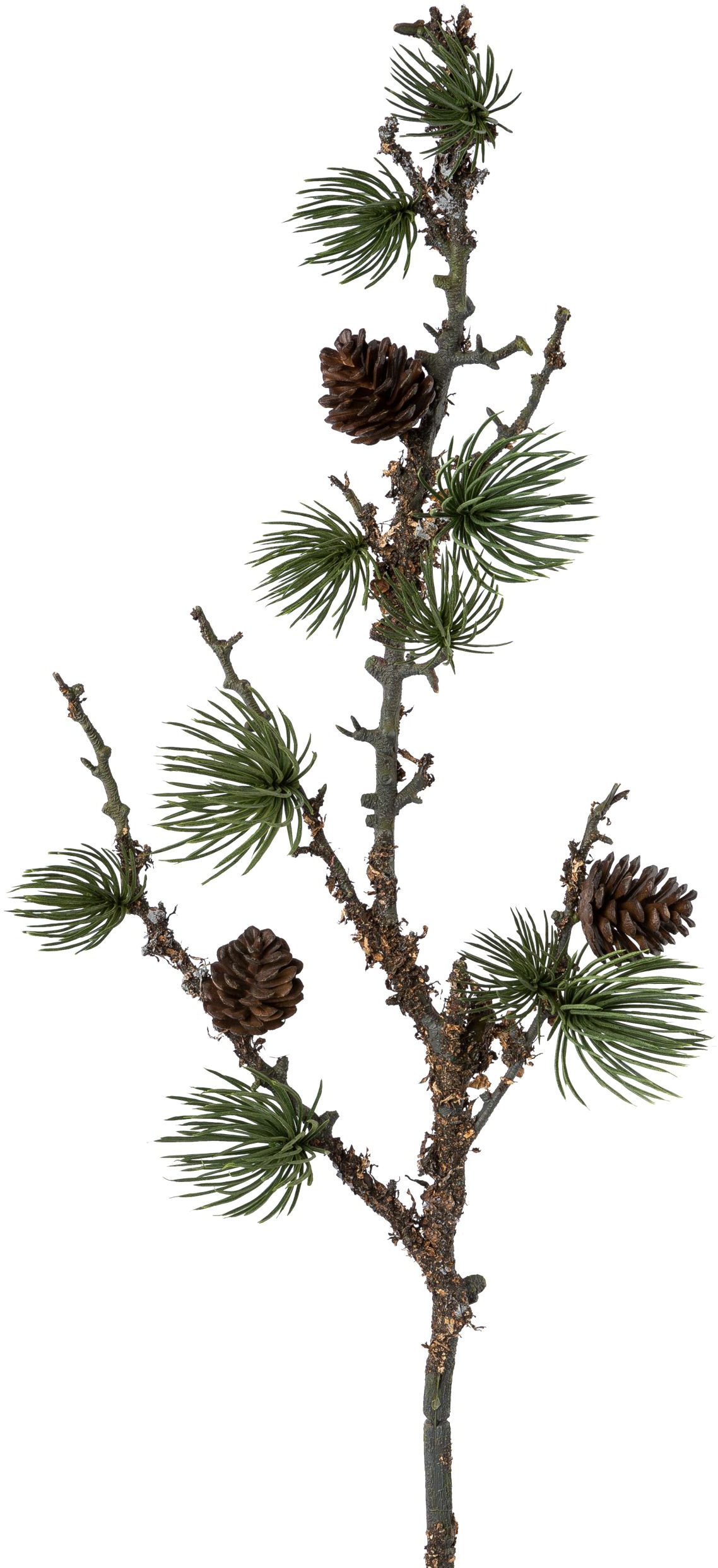 Creativ green Winterliche Kunstpflanze »Weihnachtsdeko«, Zweig mit Zapfen und Flechten, 3er-set