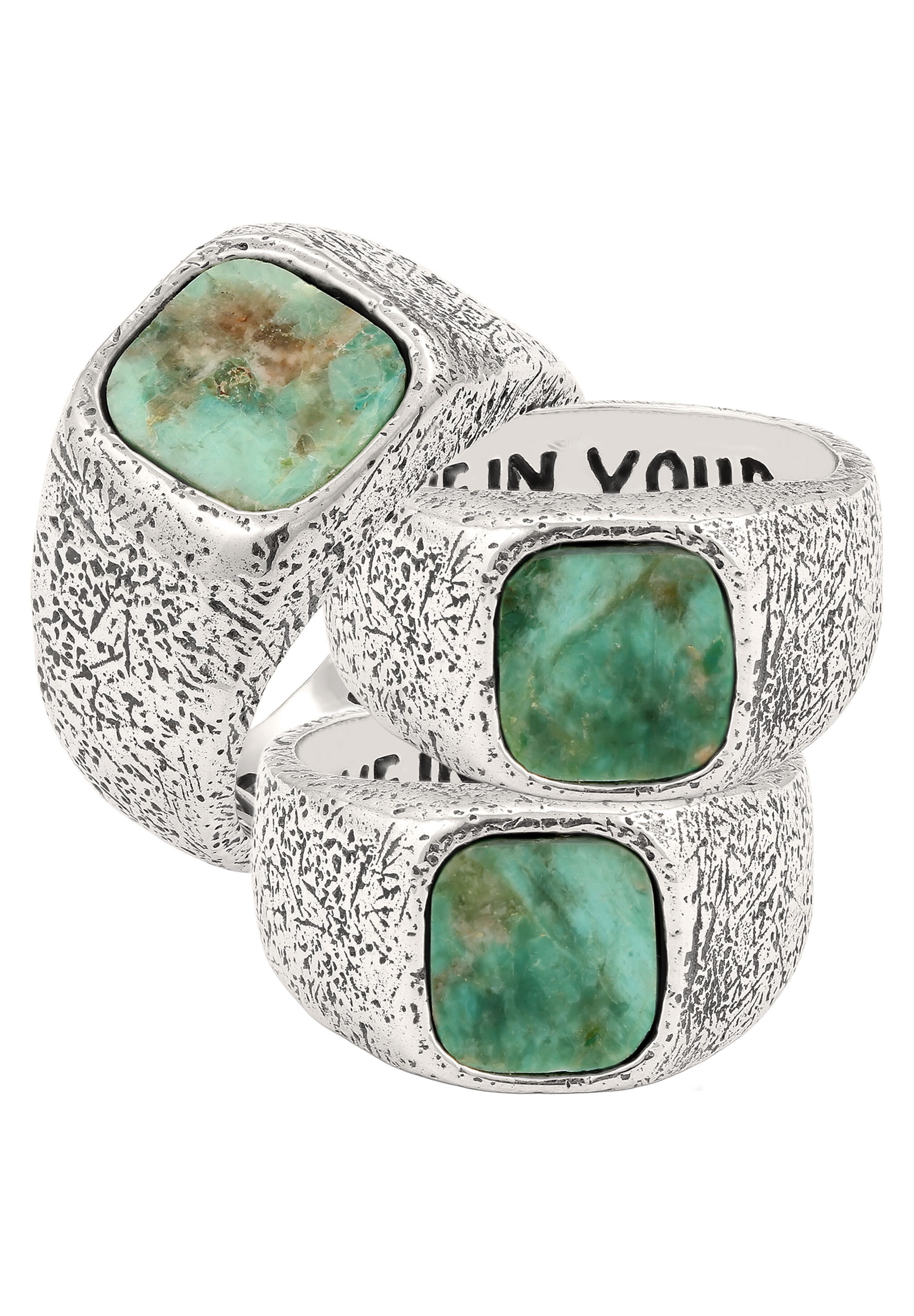 HAZE & GLORY Siegelring »Ring Siegelring afrikanischer Türkis 925 Sterling Silber«