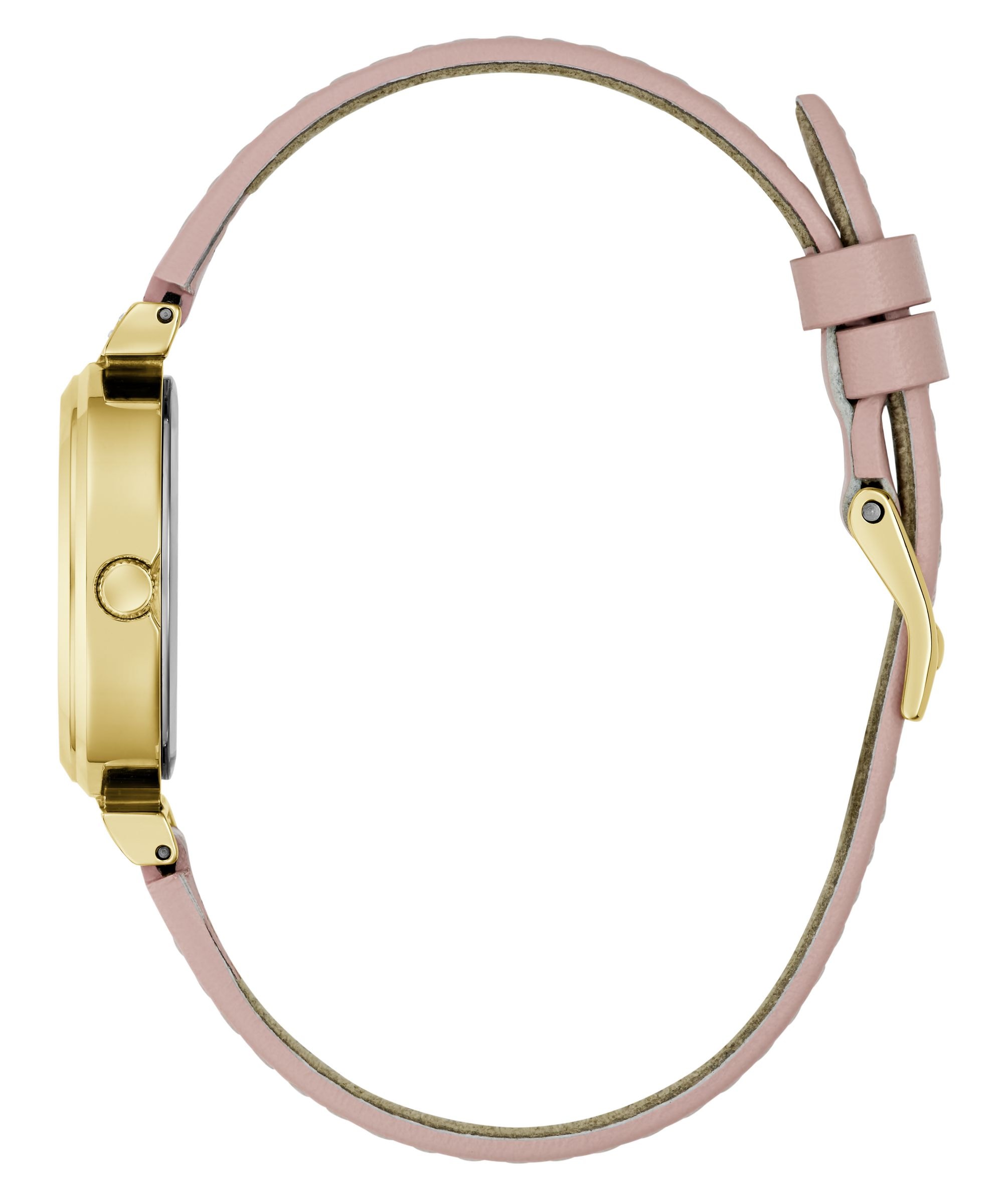Guess Quarzuhr »ARRAY« Armbanduhr, Damenuhr, Lederarmband, analog