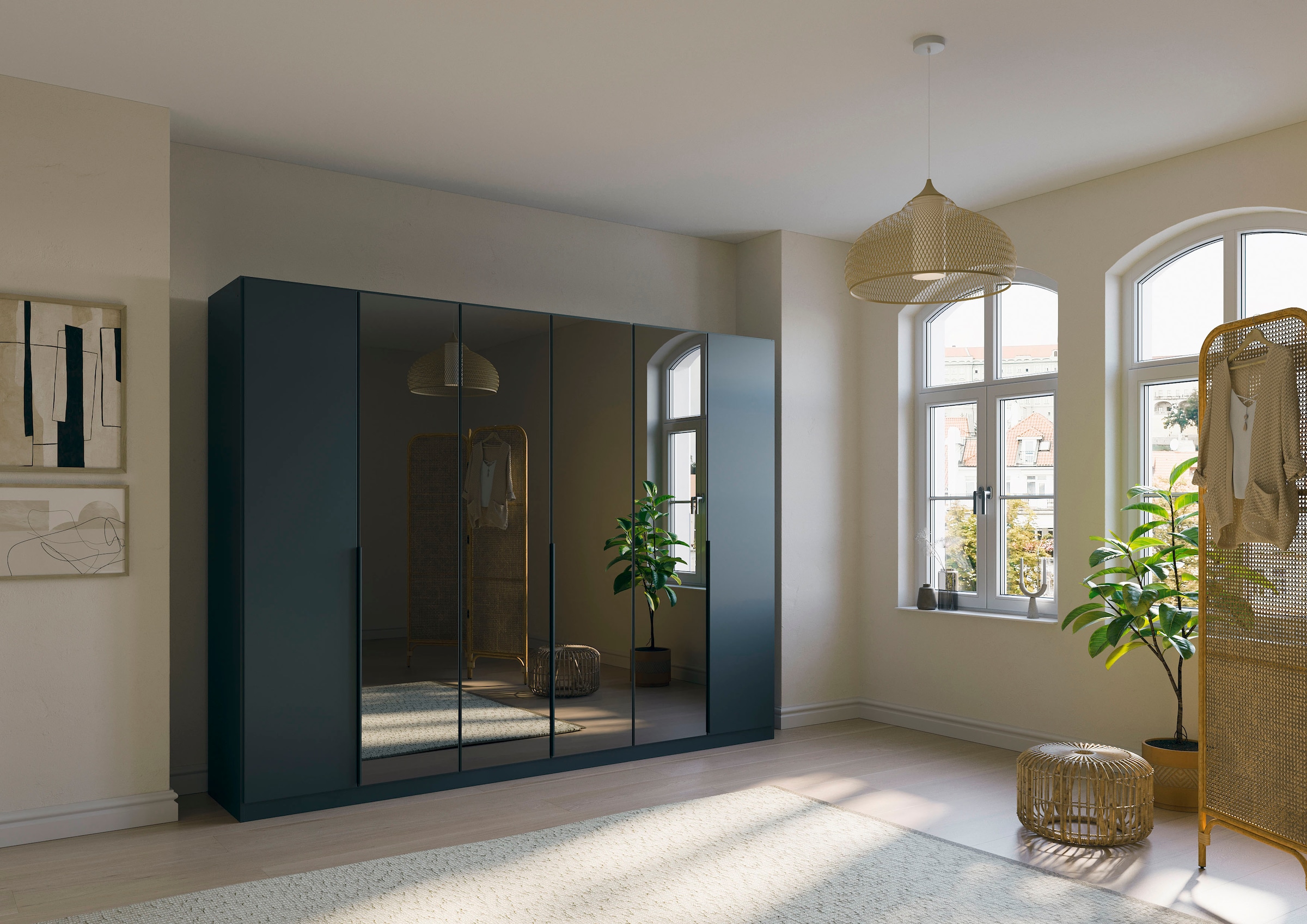 INOSIGN BY RAUCH Drehtürenschrank »Ferris Schrank Breite 2,10m BESTSELLER Schlafzimmerschrank«, Kleiderschrank mit Spiegel in den Ausführungen BASIC/CLASSIC/PREMIUM