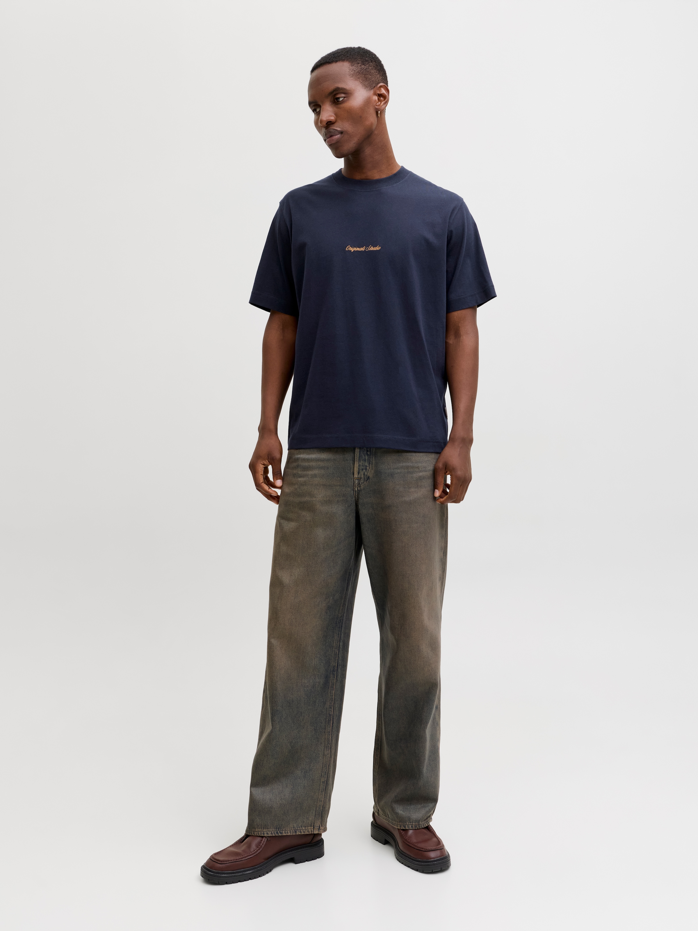 Jack & Jones Kurzarmshirt »JORNORREBRO EMB TEE SS CREW NECK NOOS« mit Logo Print