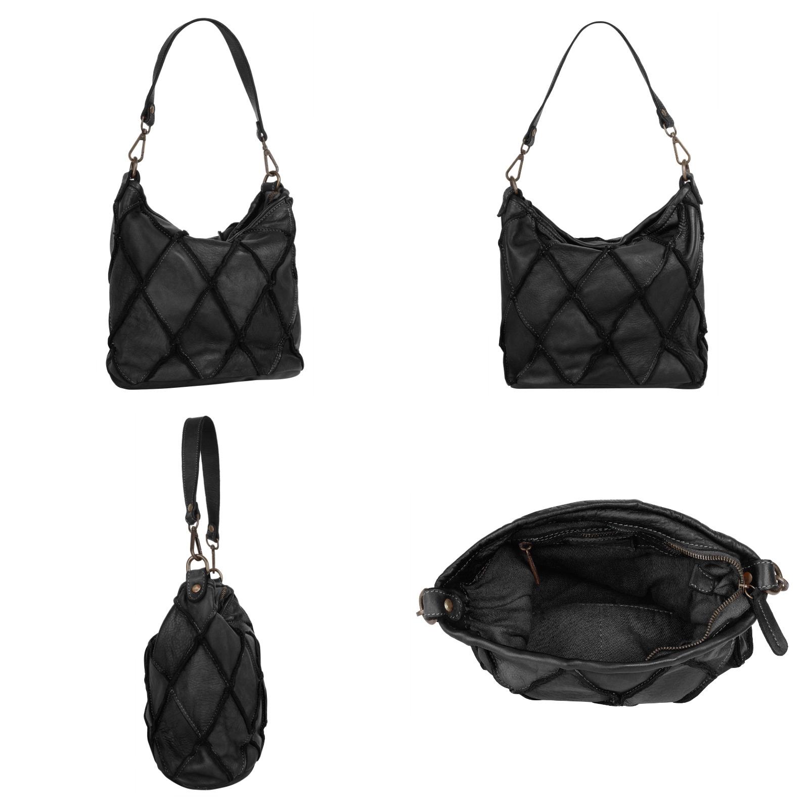 Samantha Look Henkeltasche, echt Leder, Made in Italy