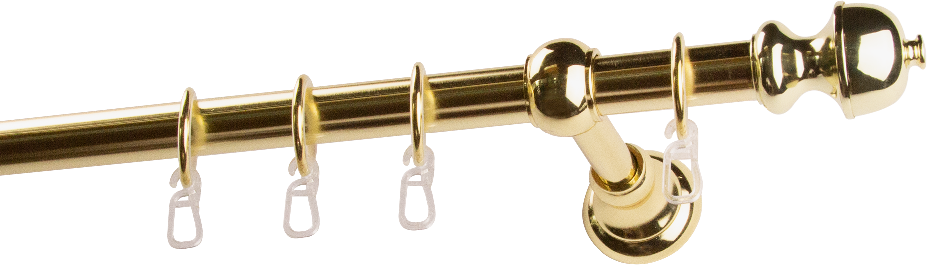 GARESA Gardinenstange »ANDREA«, 1 läufig-läufig, Wunschmaßlänge, Vorhanggarnitur, verlängerbar, Endknopf Profil klein, mit Ringen