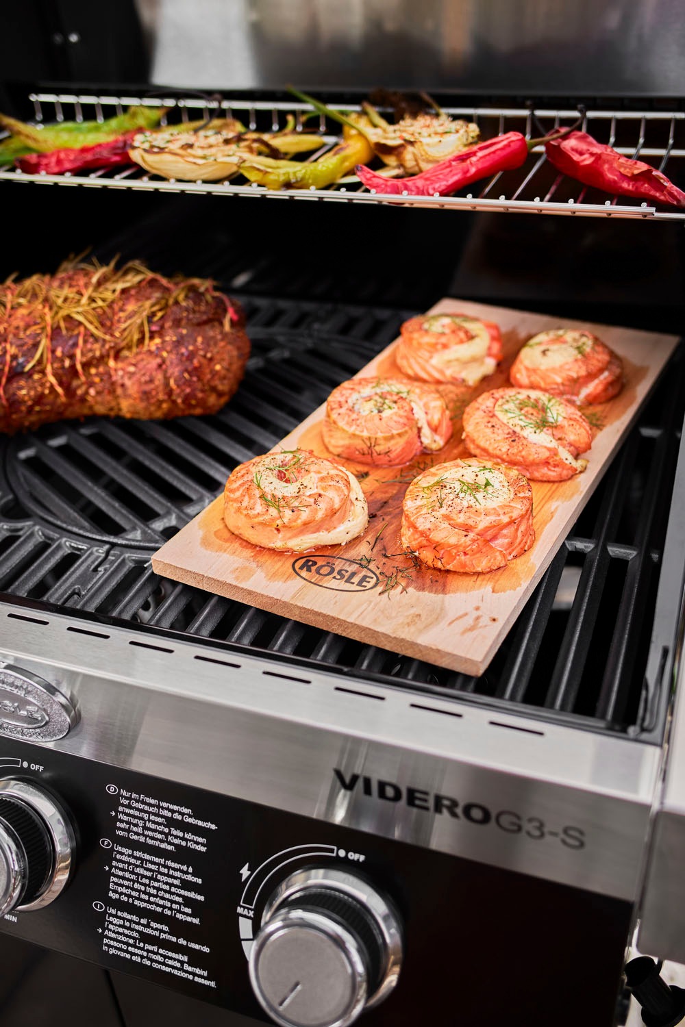 RÖSLE Aromaplanke »Holzplanke Erlenholz, 25174« Massivholz 2 Stk. tlg. für Holzaroma im Grillgut, mehrfach verwendbar, Naturprodukt