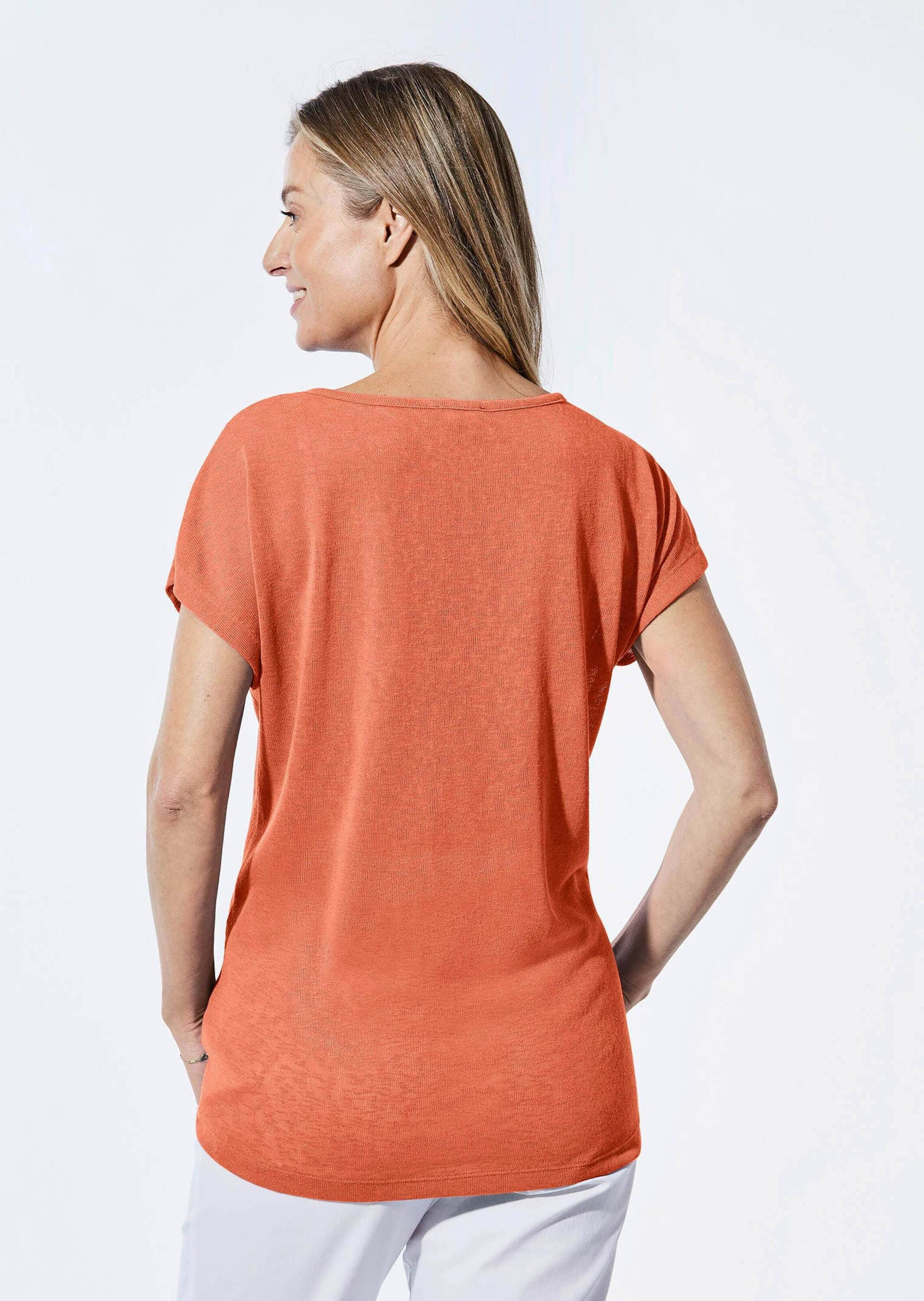 GOLDNER Kurzarmshirt »Shirt in Leinenoptik«