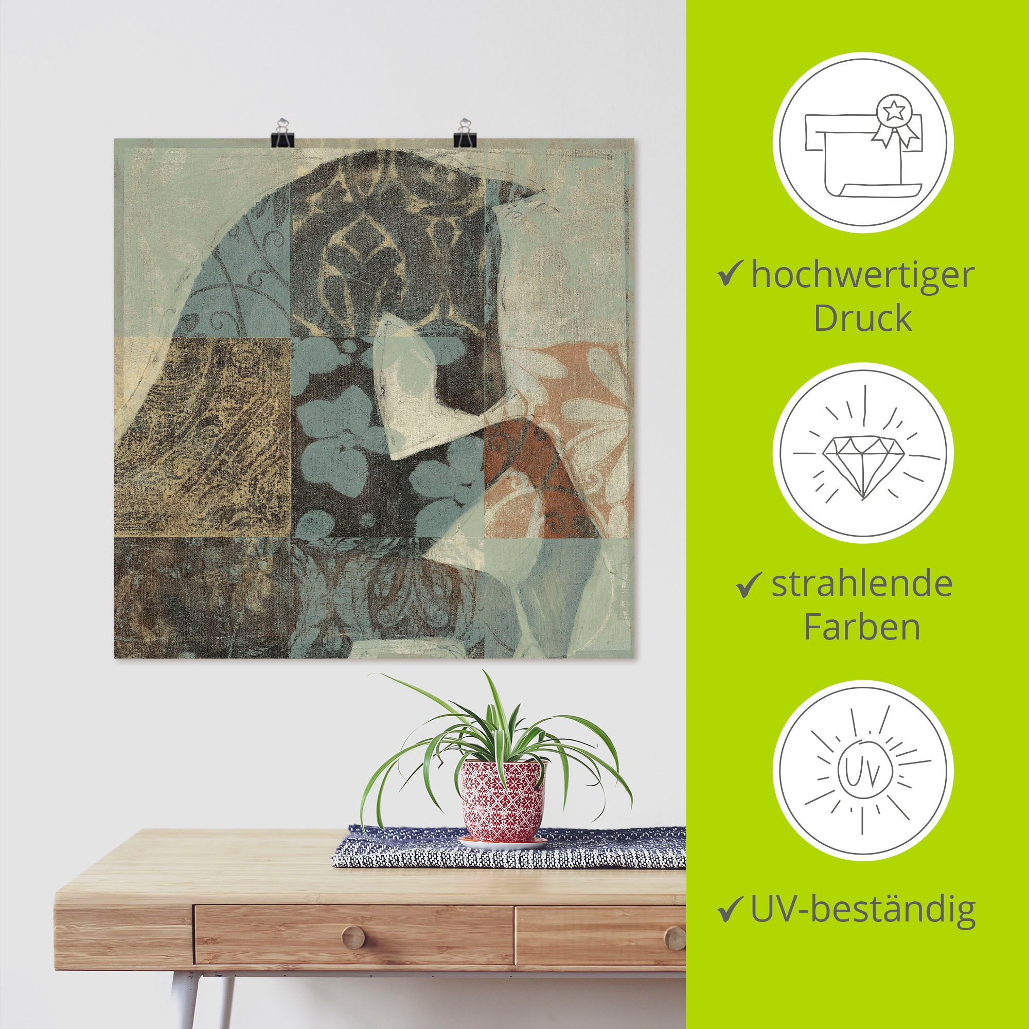 Artland Wandbild »Gemustertes Pferd II« Haustiere 1 Stk. tlg. als Leinwandbild, Poster in verschied. Größen