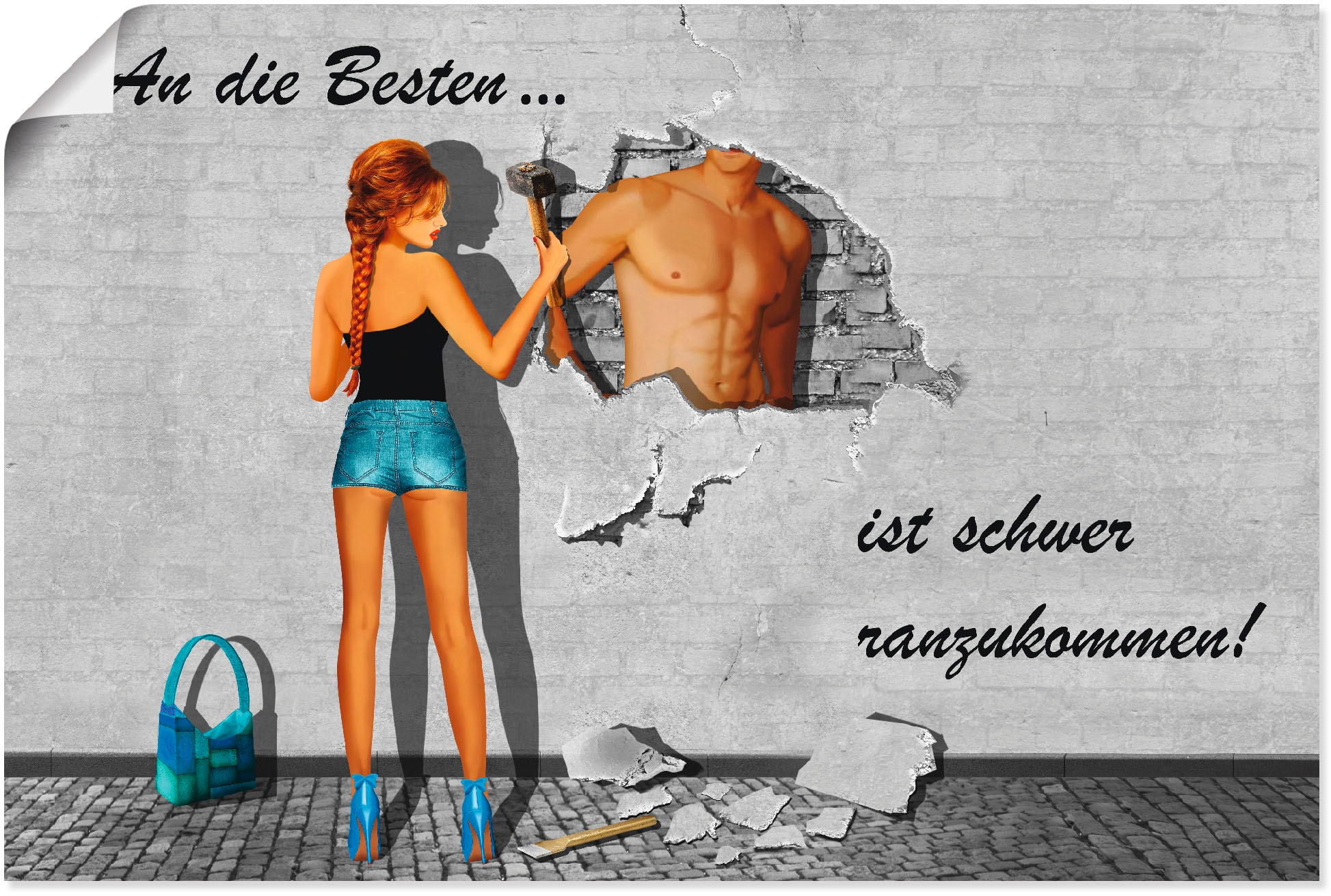 Artland Wandbild »Die Besten«, Frau, (1 St.), in vielen Größen & Produktarten - Alubild / Outdoorbild für den Außenbereich, Leinwandbild, Poster, Wandaufkleber / Wandtattoo auch für Badezimmer geeignet