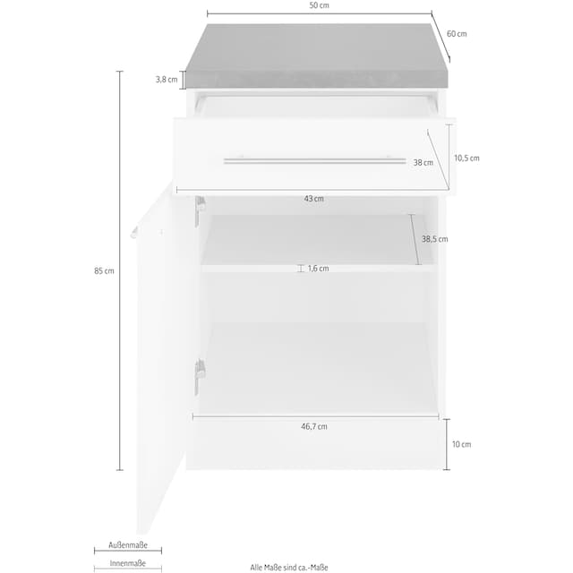 wiho Küchen Unterschrank »Unna«, 50 cm breit bei OTTO