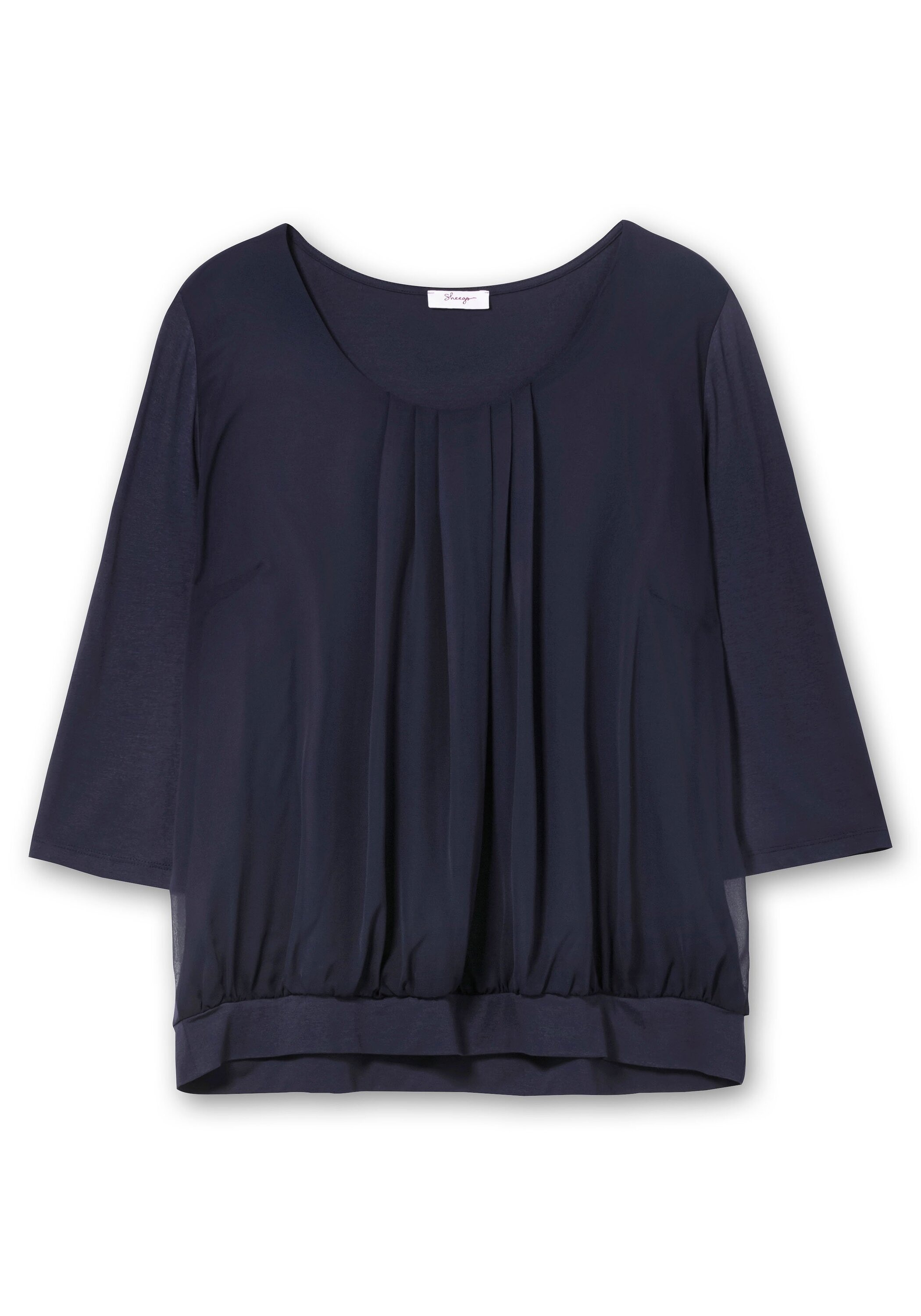 Sheego Blusenshirt »Blusenshirt mit Chiffon-Body und 3/4-Ärmeln«