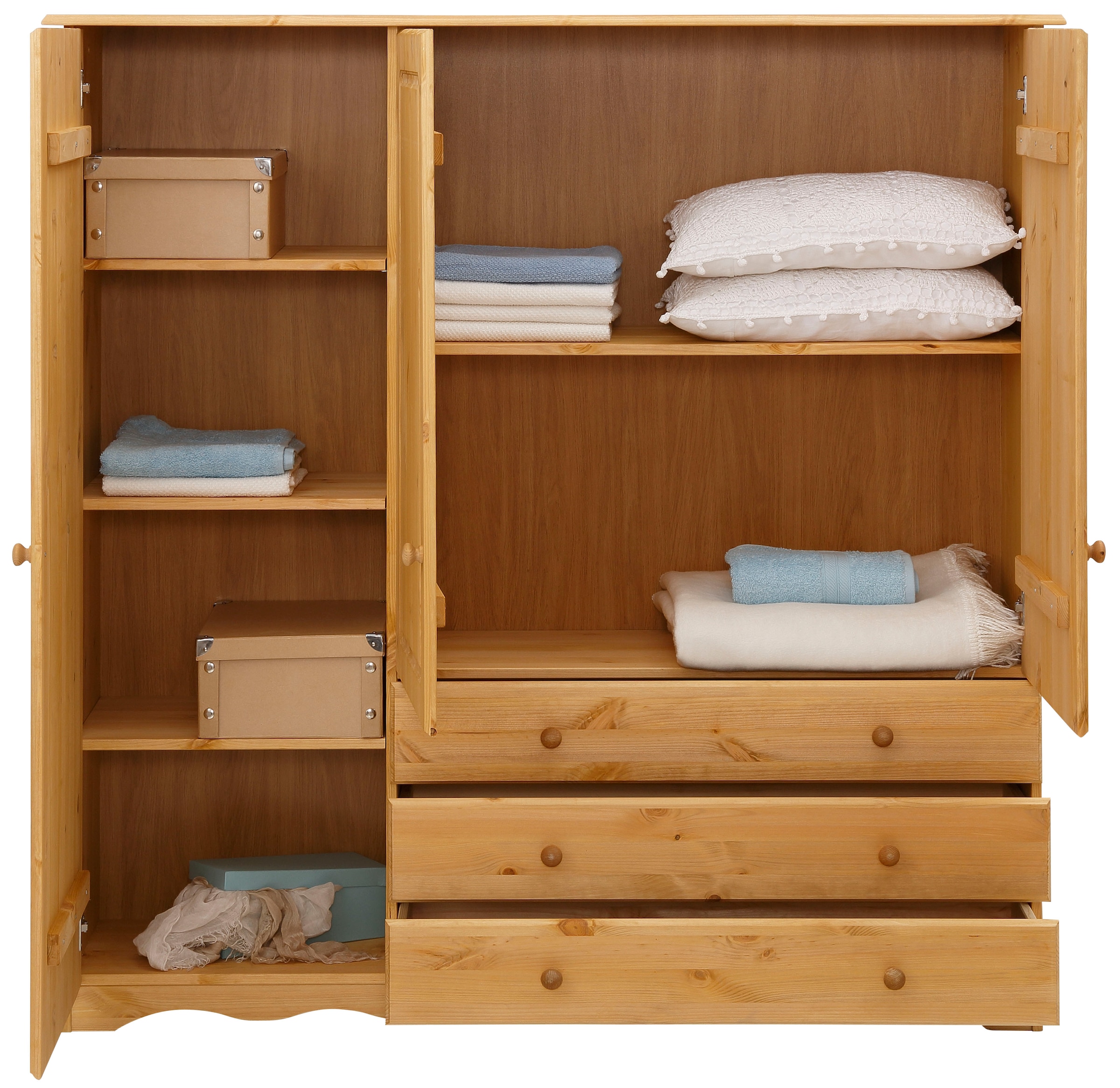 Home affaire Wäscheschrank »Minik« aus schönem massivem Kiefernholz, in unterschiedlichen Farbvarianten