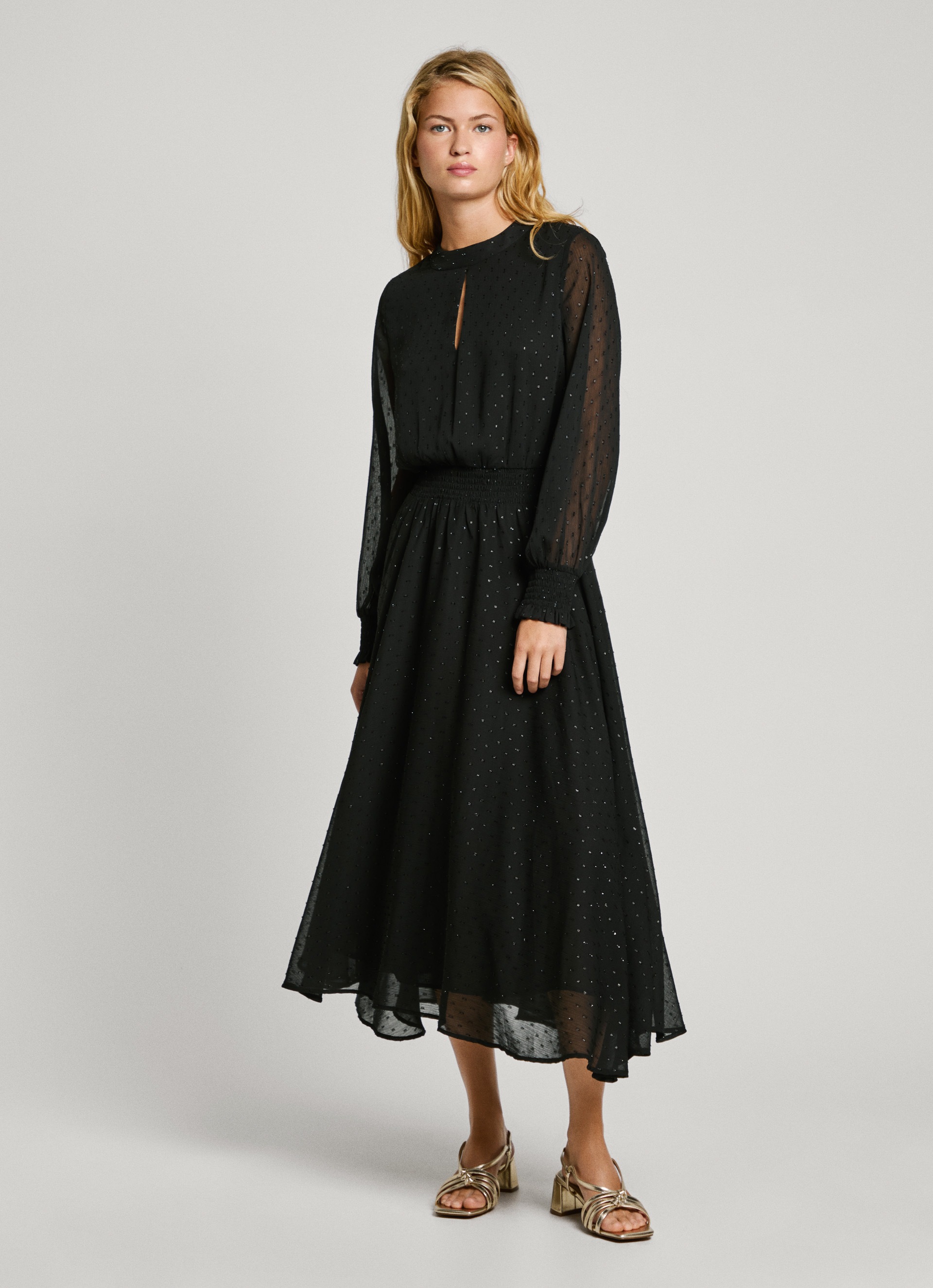 Pepe Jeans Midikleid »ANUSHKA«, Ausschnitt mit Schlitzdetail