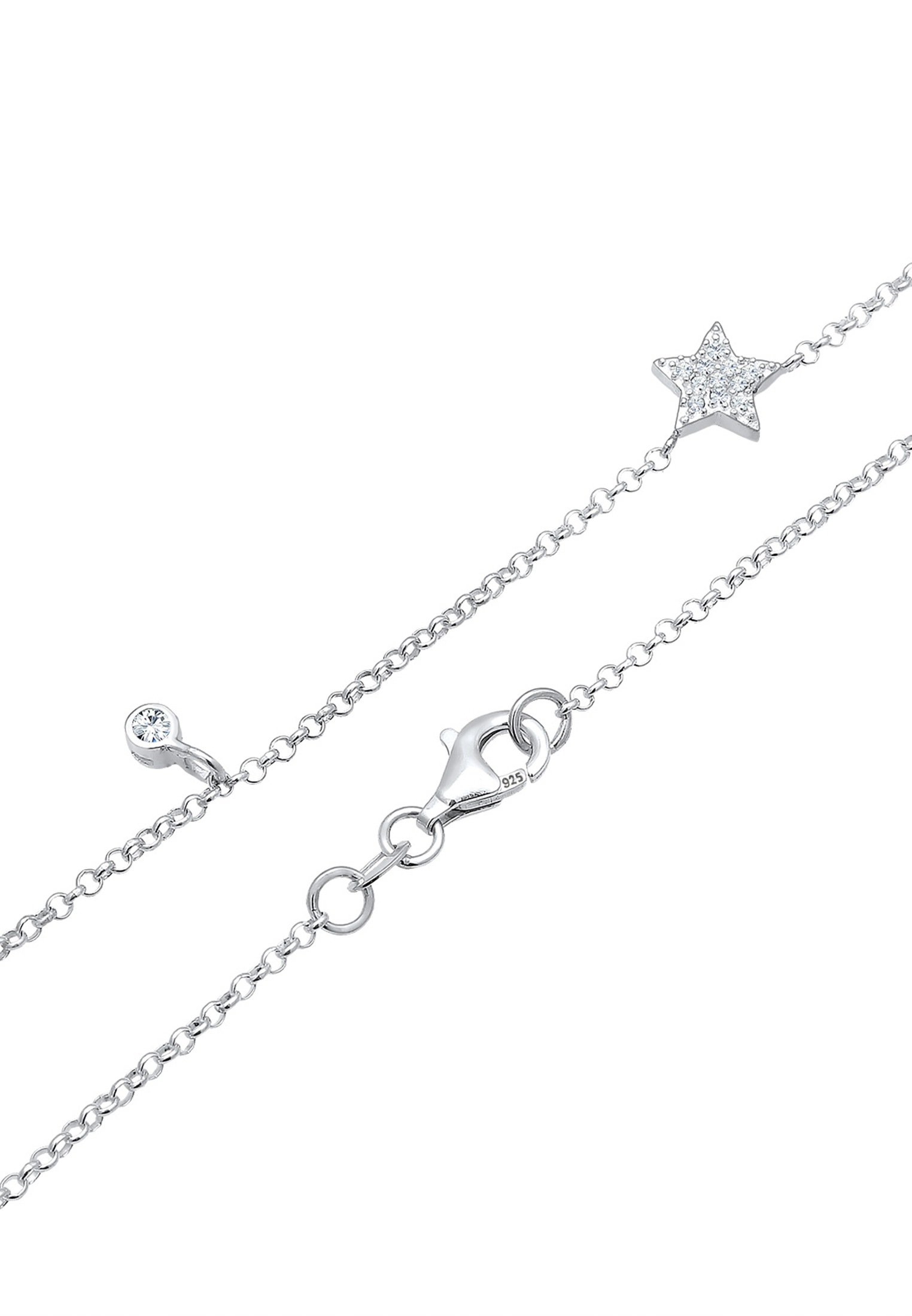 Elli Silberkette »Halskette Solitär Sterne 925 Silber, mit Kristallen von Swarovski®«