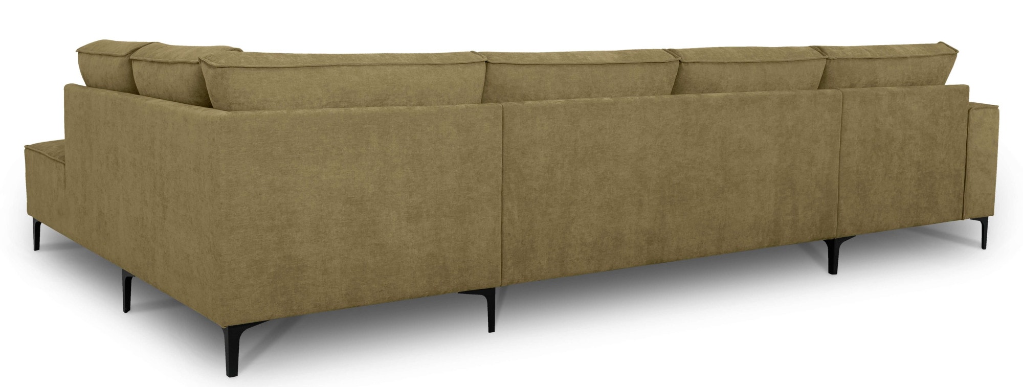 Places of Style Wohnlandschaft »XXL Sofa Oland, Struktur, Flachgewebe, Luxus-Microfaser, Boucle«, U-Form, 345 cm, Wellenunterfederung, Skandi-Design, Metallfüße