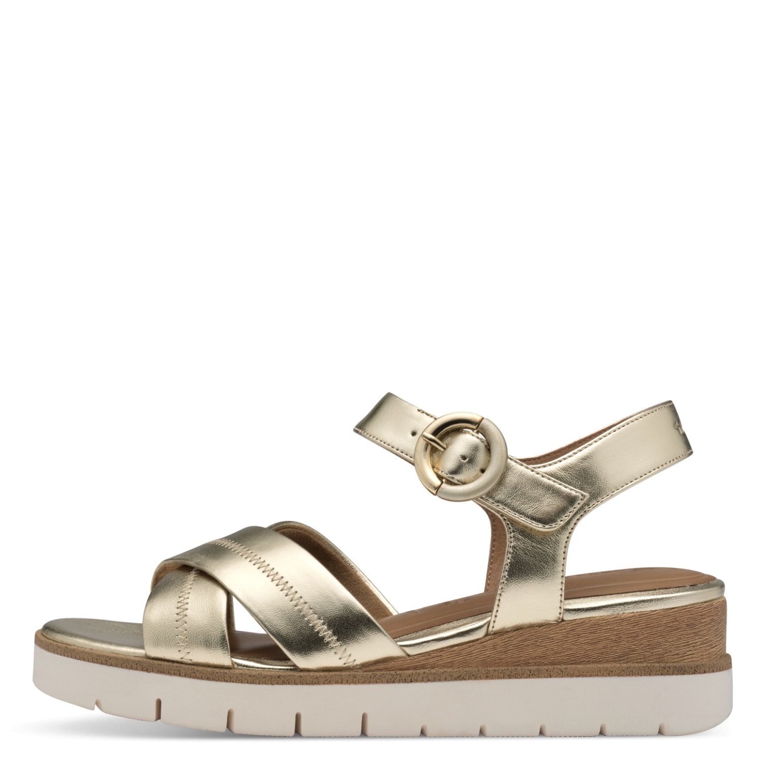 Tamaris Keilsandalette  , Sommerschuh, Riemchensandale mit Ziernähten