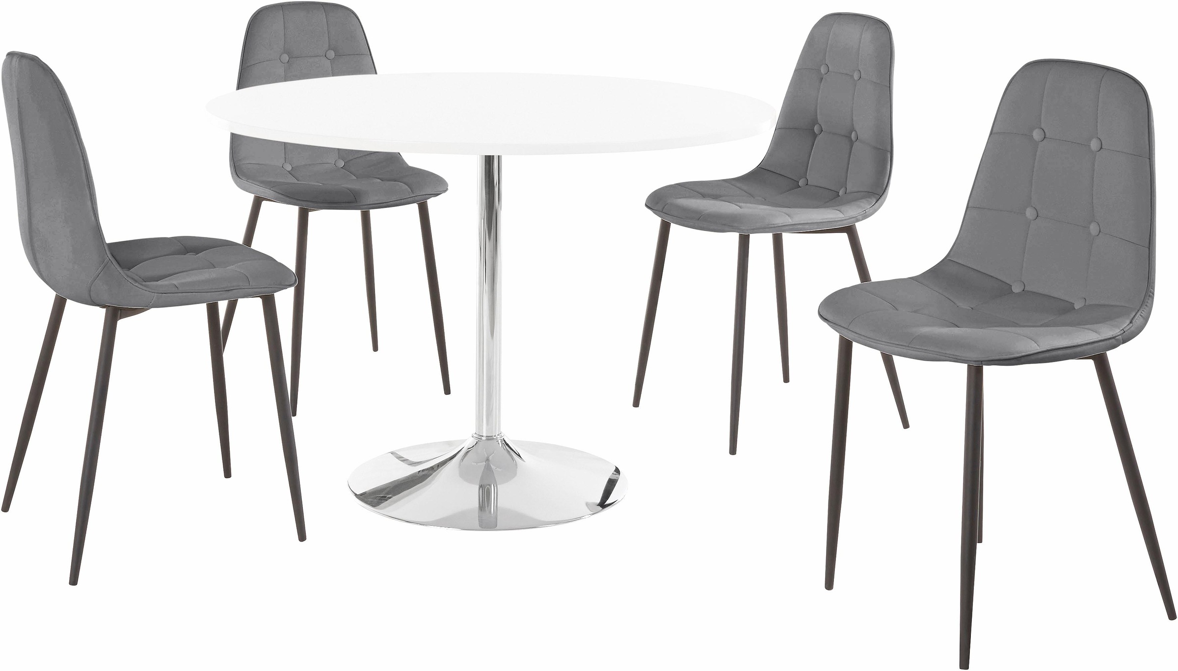INOSIGN Essgruppe, (Set, 5 tlg.), mit rundem Tisch in weiß Hochglanz