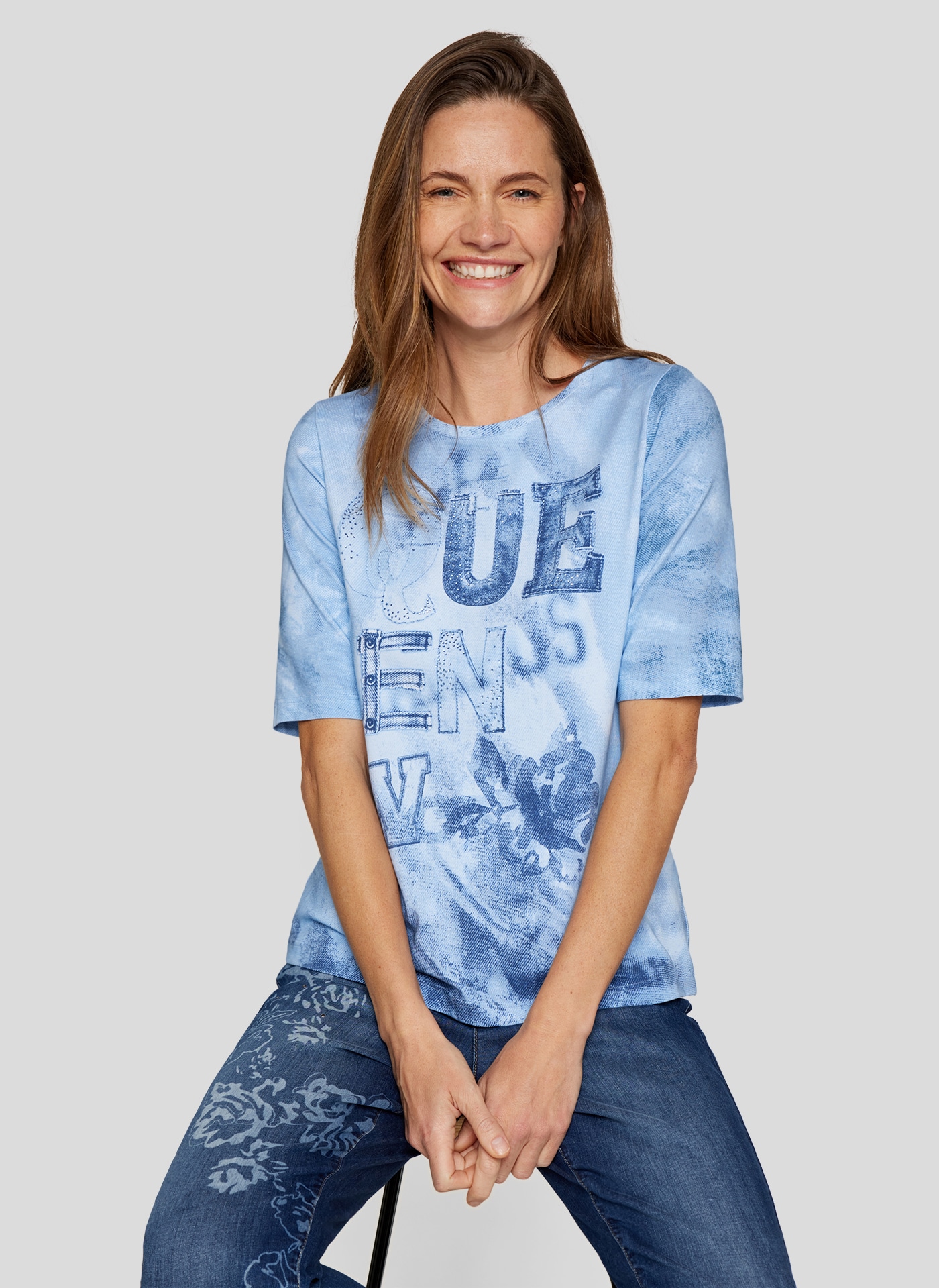 Rabe T-Shirt, mit All-Over Print