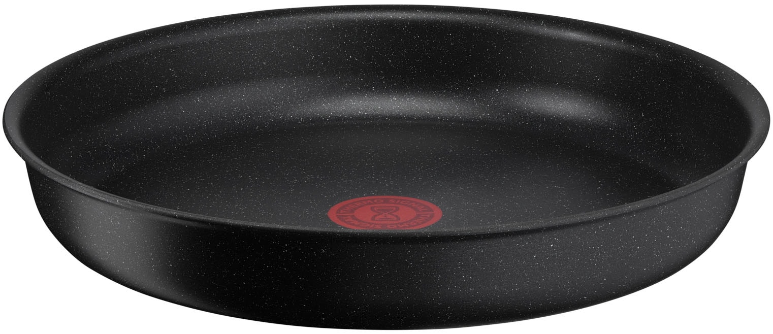 Tefal Pfannen-Set »Ingenio Black Stone«, Aluminium, (Set, 3 tlg., je 1 Pfanne Ø 24/28 cm, H: 6 cm), Antihaft, abnehmbarer Griff, Thermo-Signal, alle Herdarten, Induktion