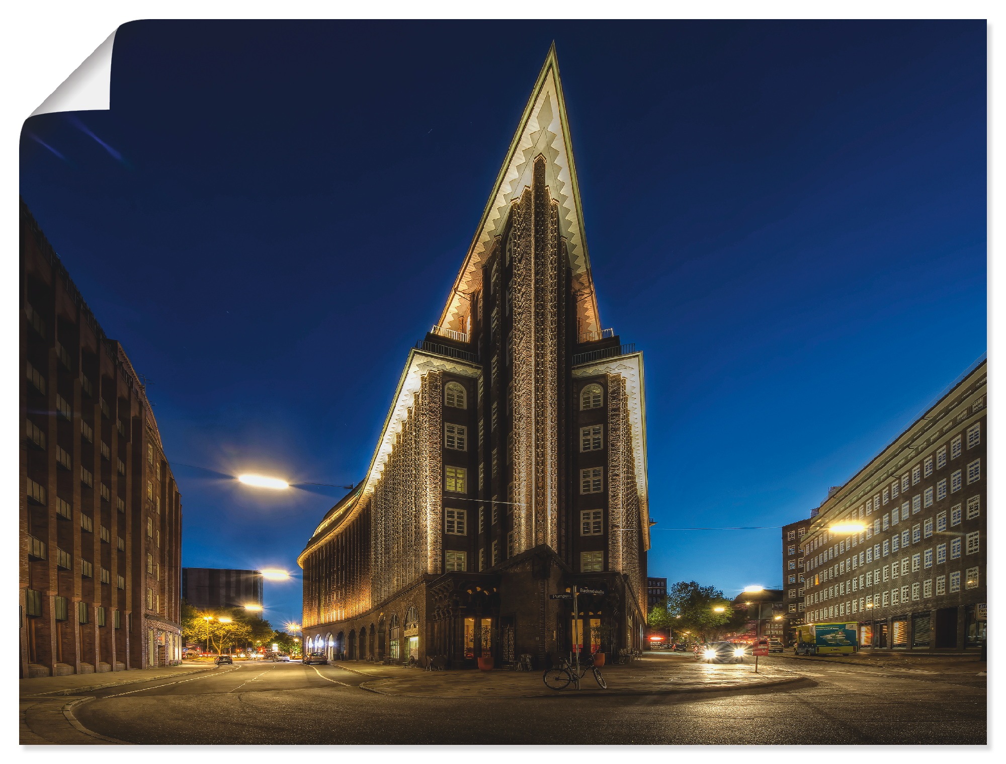 Artland Wandbild »Hamburg Chilehaus«, Gebäude, (1 St.), in vielen Größen & Produktarten -Leinwandbild, Poster, Wandaufkleber / Wandtattoo auch für Badezimmer geeignet