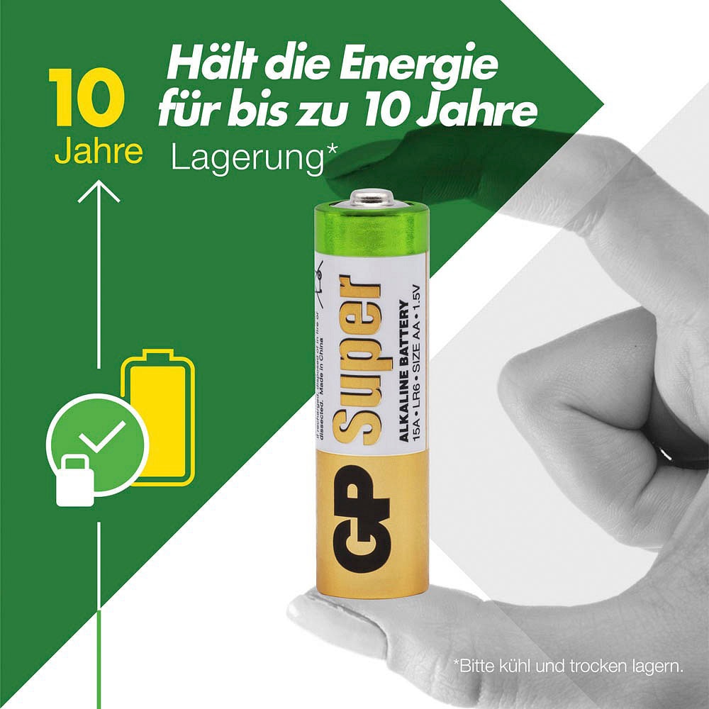 GP Batteries Batterie »16 Stück (8+8) AA Mignon Super Alkaline, 1,5V«, 1,5 V, (Spar-Set, 16 St.)