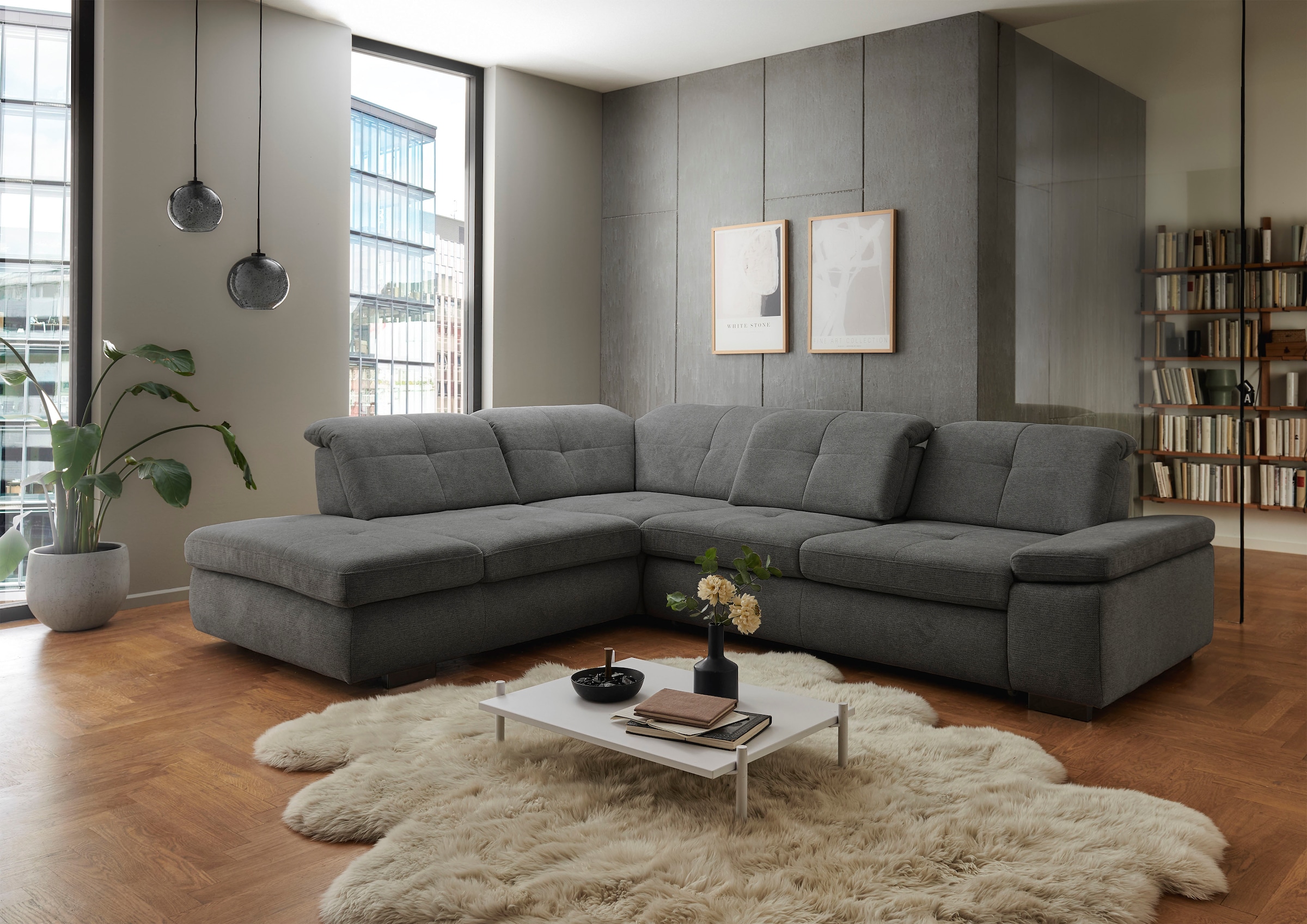 Die PlanBar Ecksofa »MP-IN16012 L-Form Kaltschaum-Polsterung« inkl. Sitztiefenverstellung, optional mit Funktionen