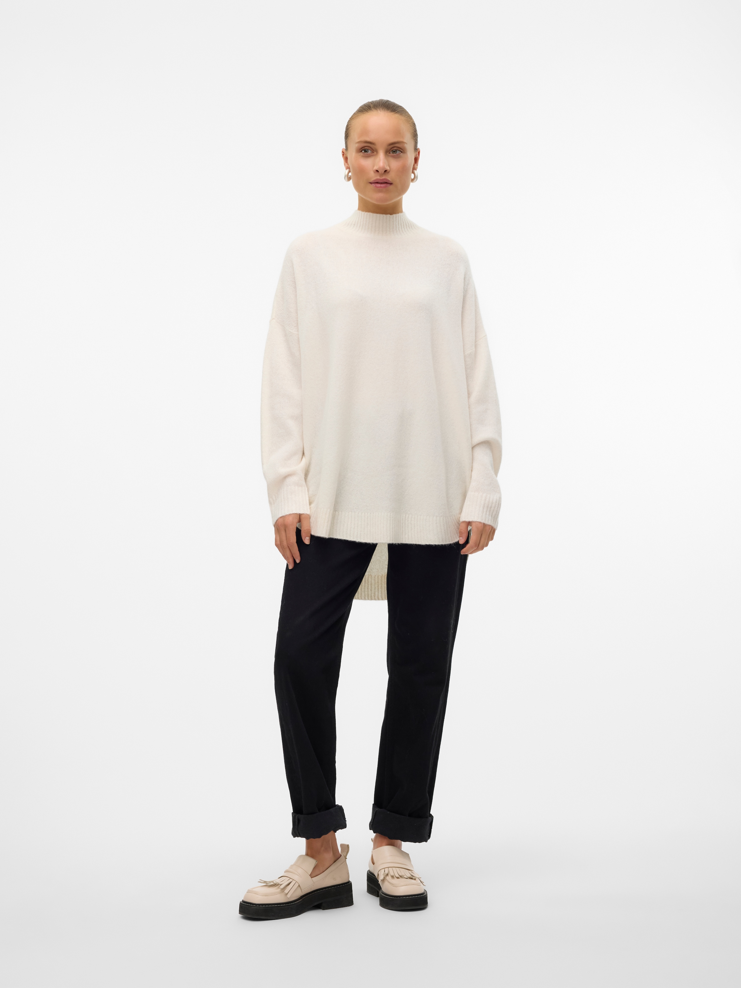 Vero Moda Strickpullover »VMPLAZA LS HIGHNECK LONG PULLOVER GA BOO«