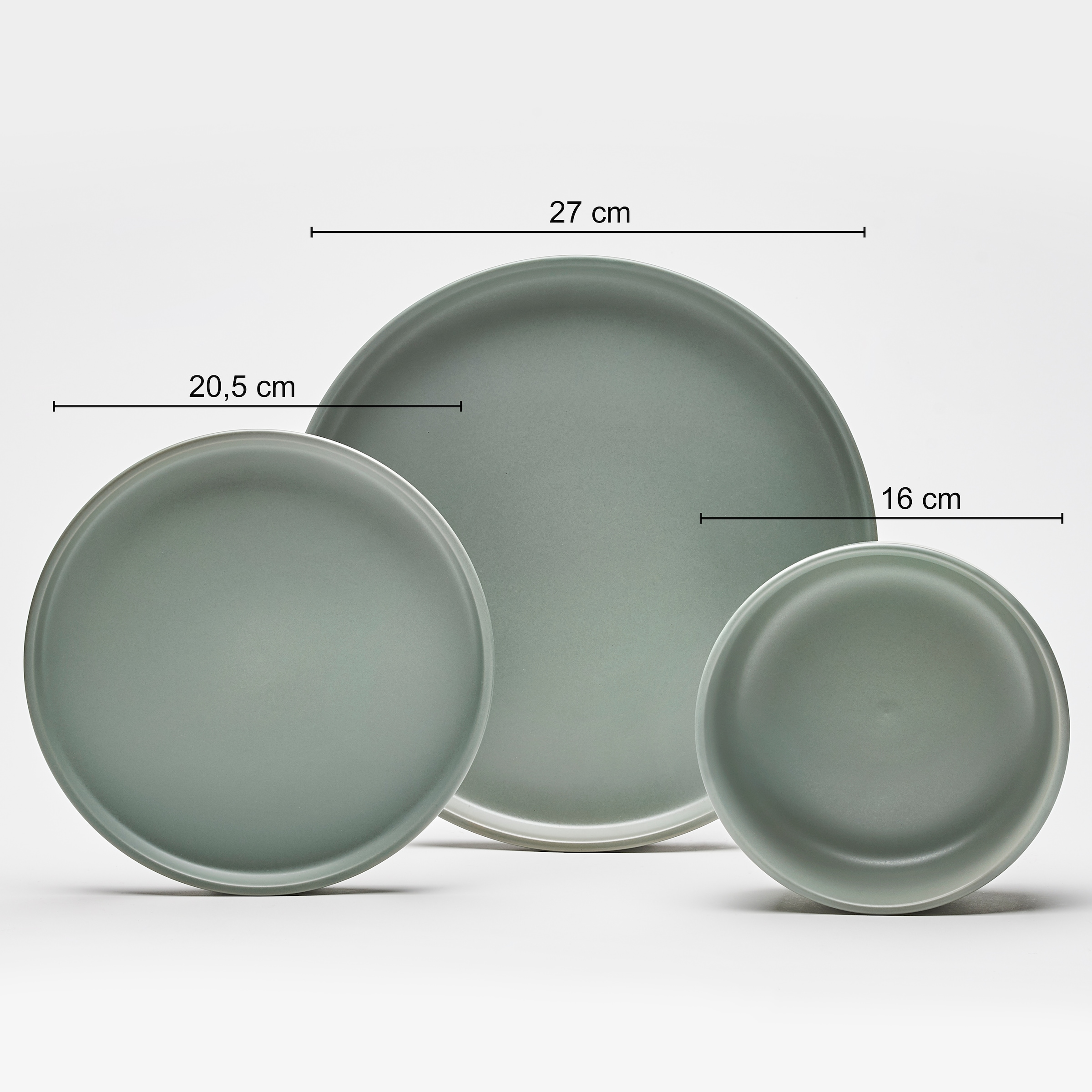 van Well Kombiservice »Geschirr-Set, Service Prato« runde Form, grün, spülmaschinen- und mikrowellengeeignet