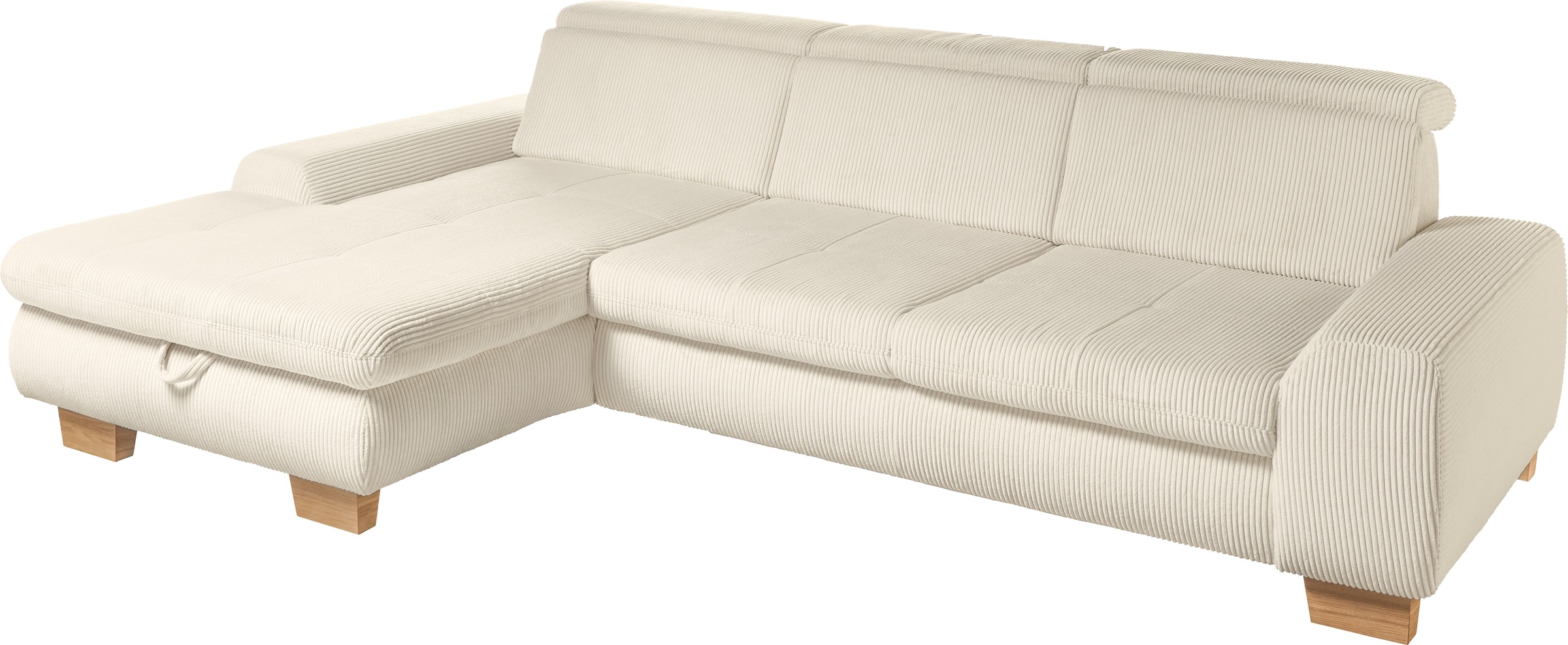 set one by Musterring Ecksofa »SO 3400, Cord, Sitzhöhe 47cm oder 49cm, inkl. Sitztiefenverstellung«, mit Canape und verschiedenen Funktionen, Kaltschaum, B307 x T195 cm