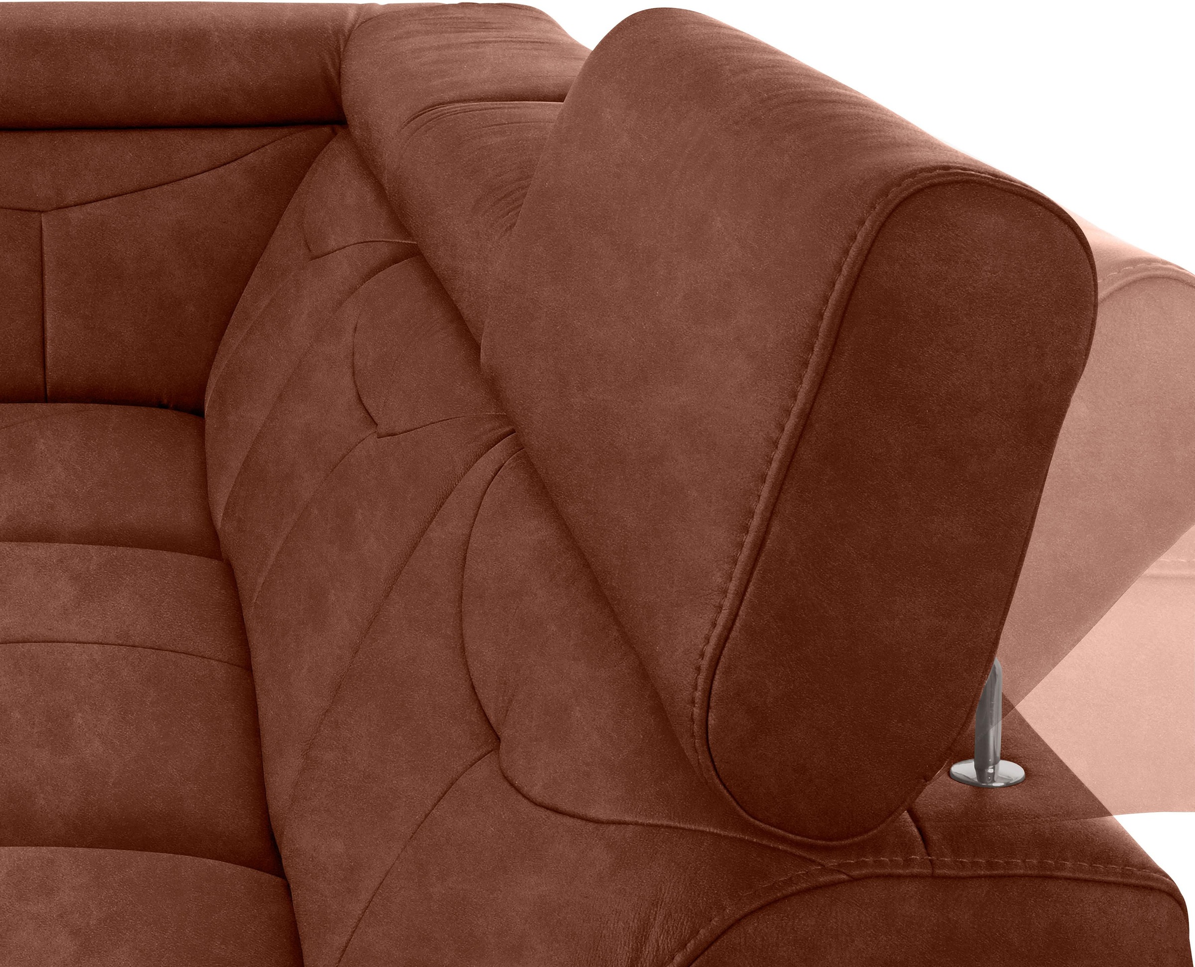 exxpo - sofa fashion Ecksofa »Spring, super bequem und komfortabel mit Armteil- und Kopfteilfunktion«, wahlweise mit Bettfunktion und Bettkasten, L-Form