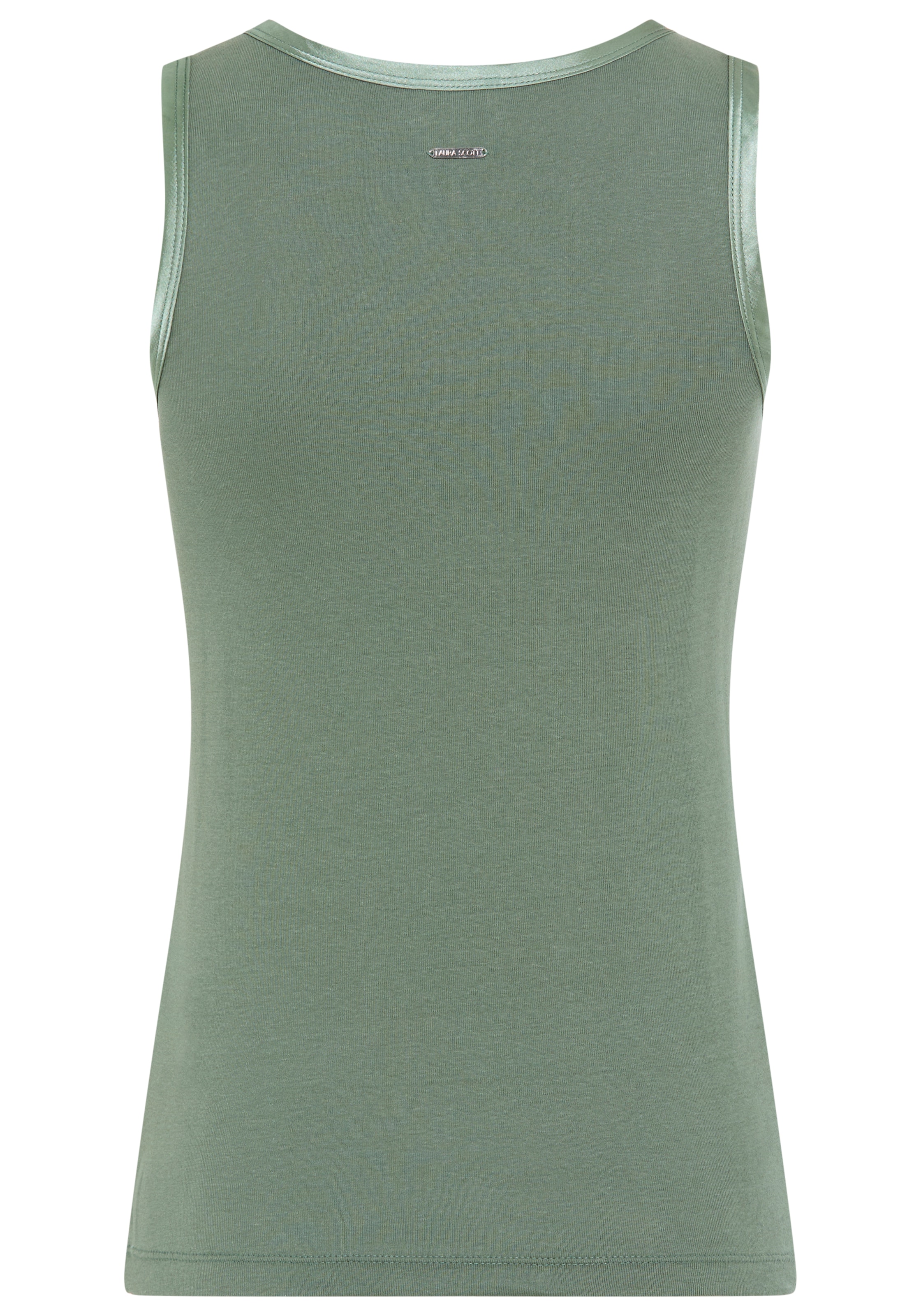 Laura Scott Tanktop mit Satin-Kante, figurnah, ärmellos, aus Baumwolle
