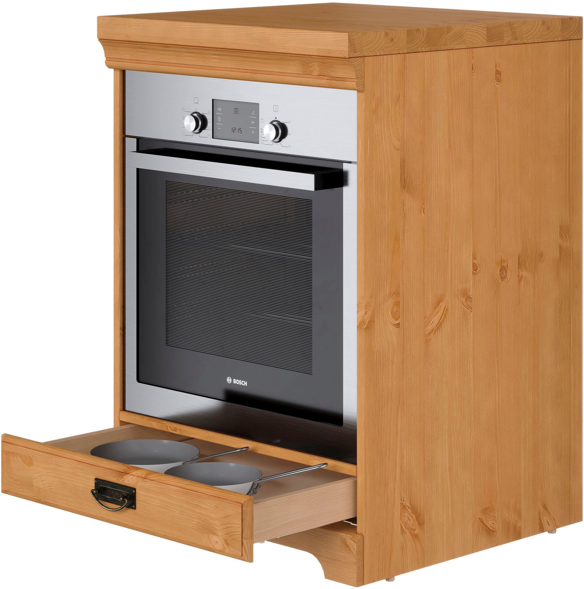 Home affaire Herdumbauschrank »Rügen« Breite 60 cm, Kiefer massiv, Nischenmaß Herd B/T/H 56,7/54,2/60,5 cm