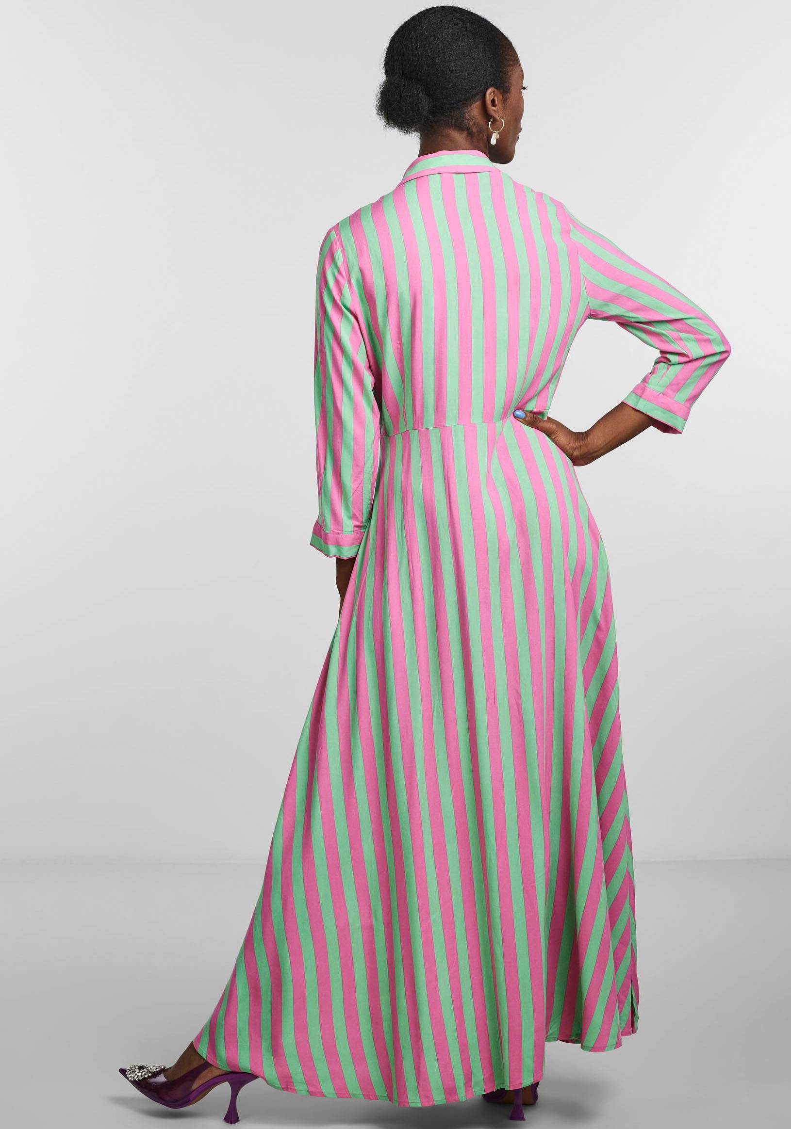 Y.A.S Hemdblusenkleid »YASSAVANNA LONG Online DRESS«, Ärmel SHIRT mit 3/4 OTTO Shop im kaufen