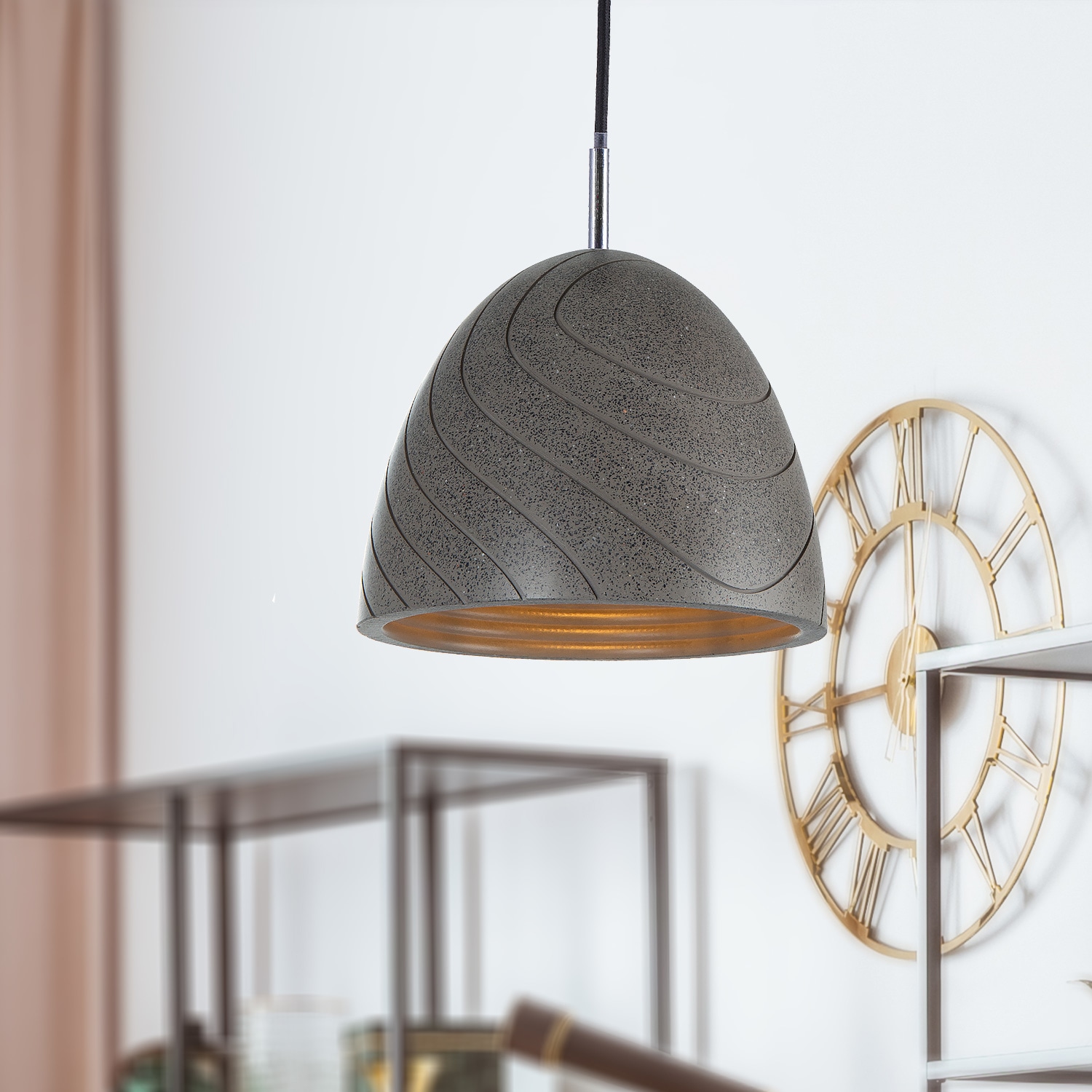 Paco Home Pendelleuchte »GRIP«, 1 flammig, Leuchtmittel E27 | ohne Leuchtmittel, LED, E27, Lampe Für Wohnzimmer Esszimmer Küche, Höhenverstellbar